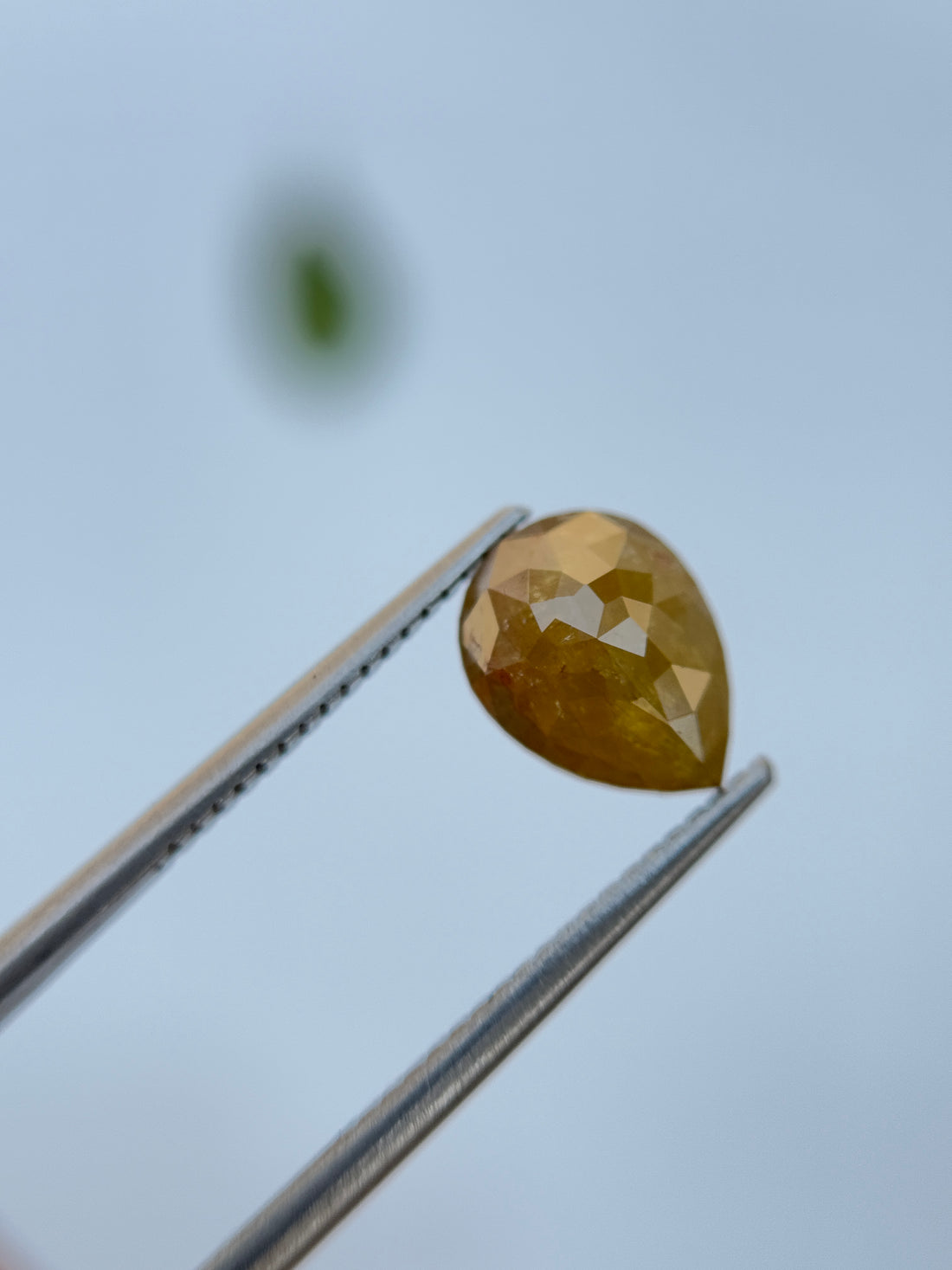2.08 Ct Pear Rose Cut Yellow Natural Salt and Pepper Diamond