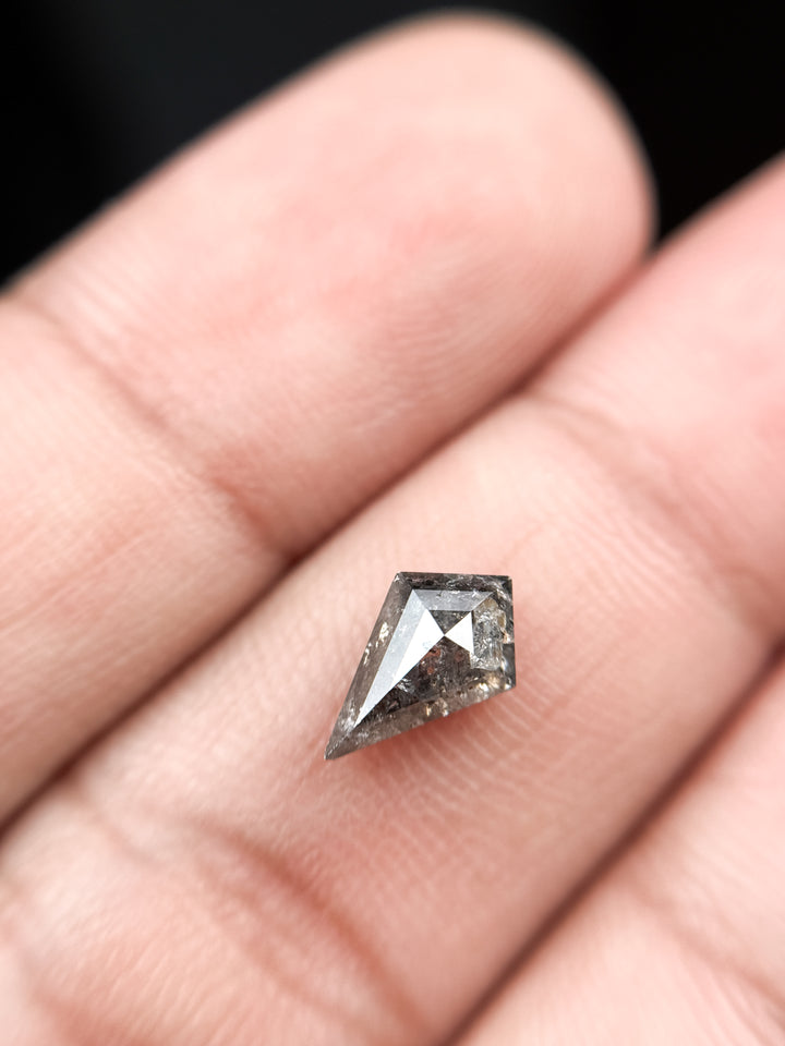 1.03 Ct Kite Rose Cut Grey Natural Galaxy Diamond