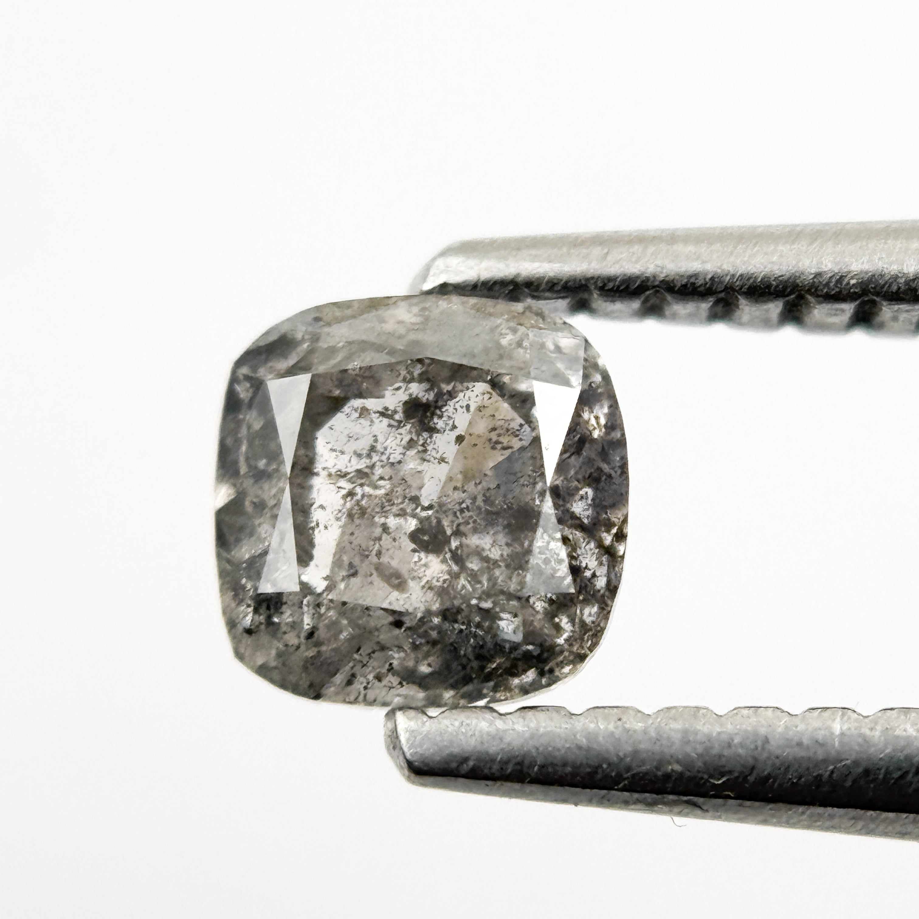0.55 Ct Cushion Rose Cut Grey Natural Galaxy Diamond