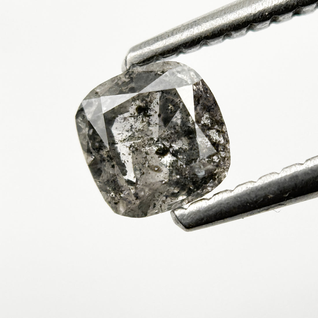 0.55 Ct Cushion Rose Cut Grey Natural Galaxy Diamond