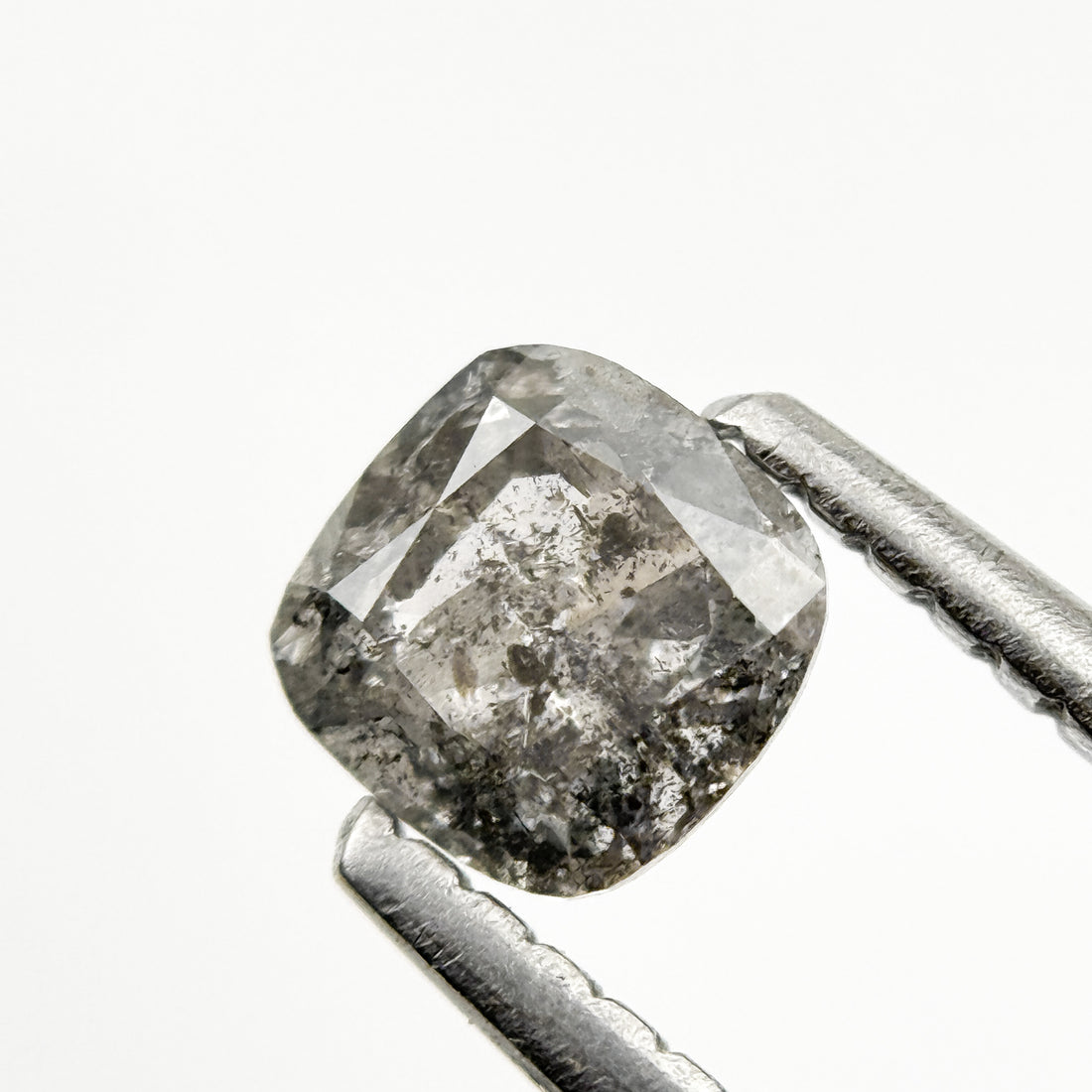 0.55 Ct Cushion Rose Cut Grey Natural Galaxy Diamond