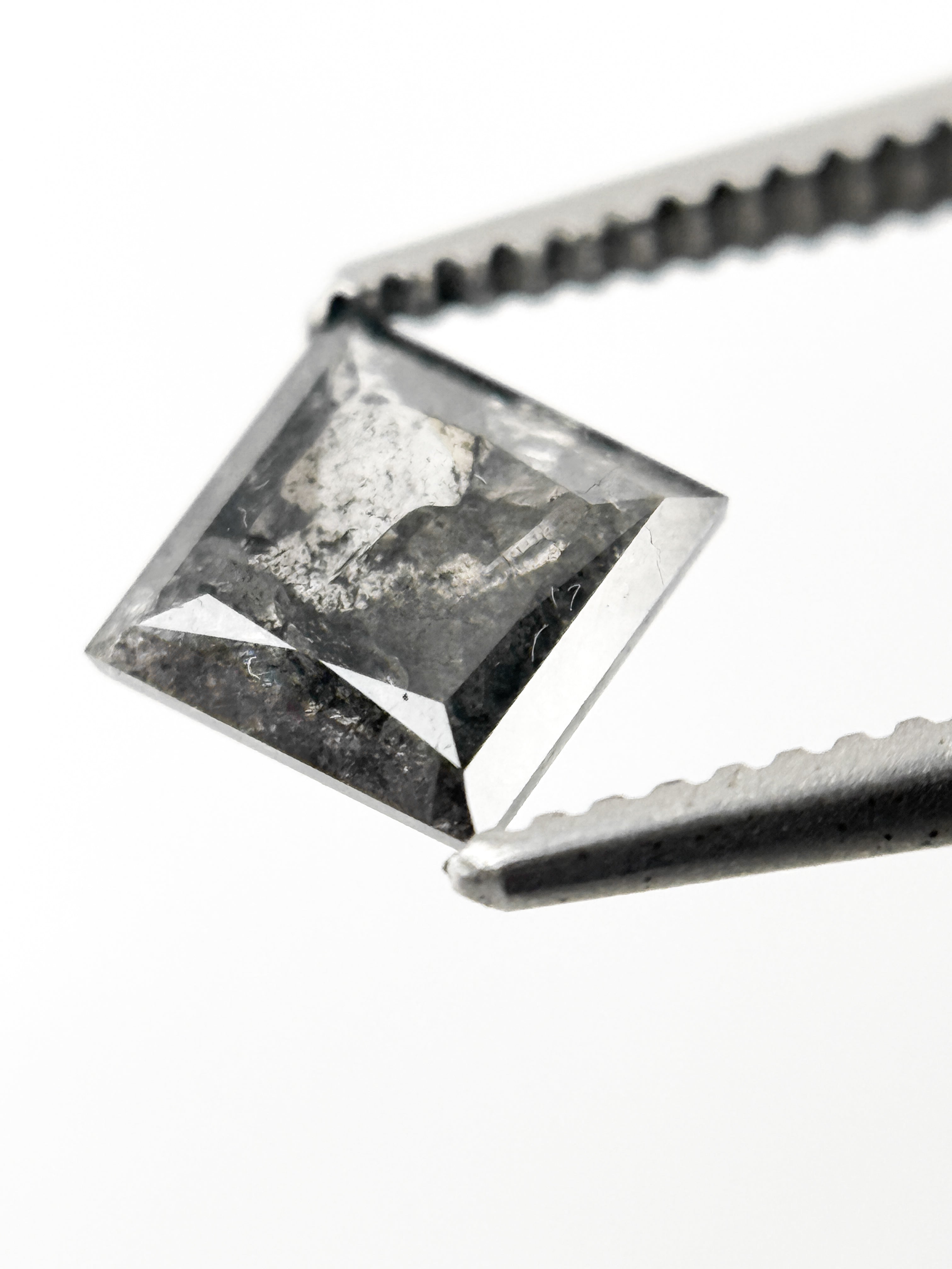 0.63 Ct Princess Rose Cut Grey Natural Loose Diamond