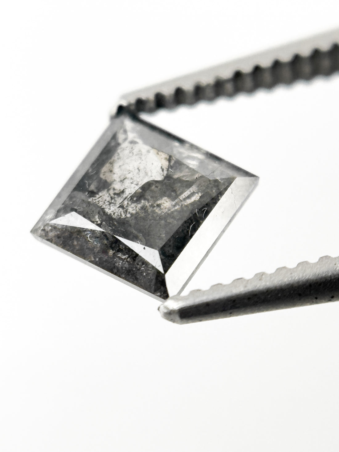 0.63 Ct Princess Rose Cut Grey Natural Loose Diamond