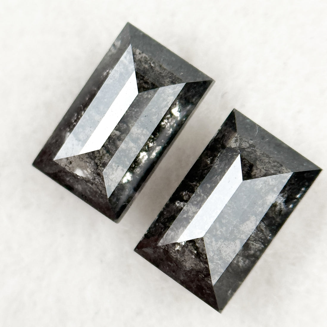 1.12 Ct Baguette Rose Cut Grey Natural Salt and Pepper Diamond
