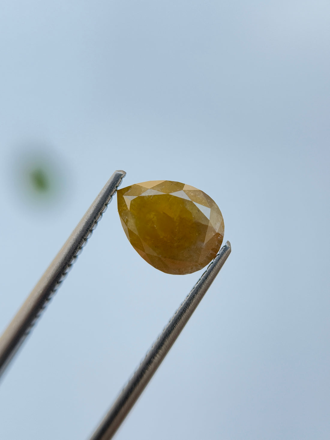 2.08 Ct Pear Rose Cut Yellow Natural Salt and Pepper Diamond