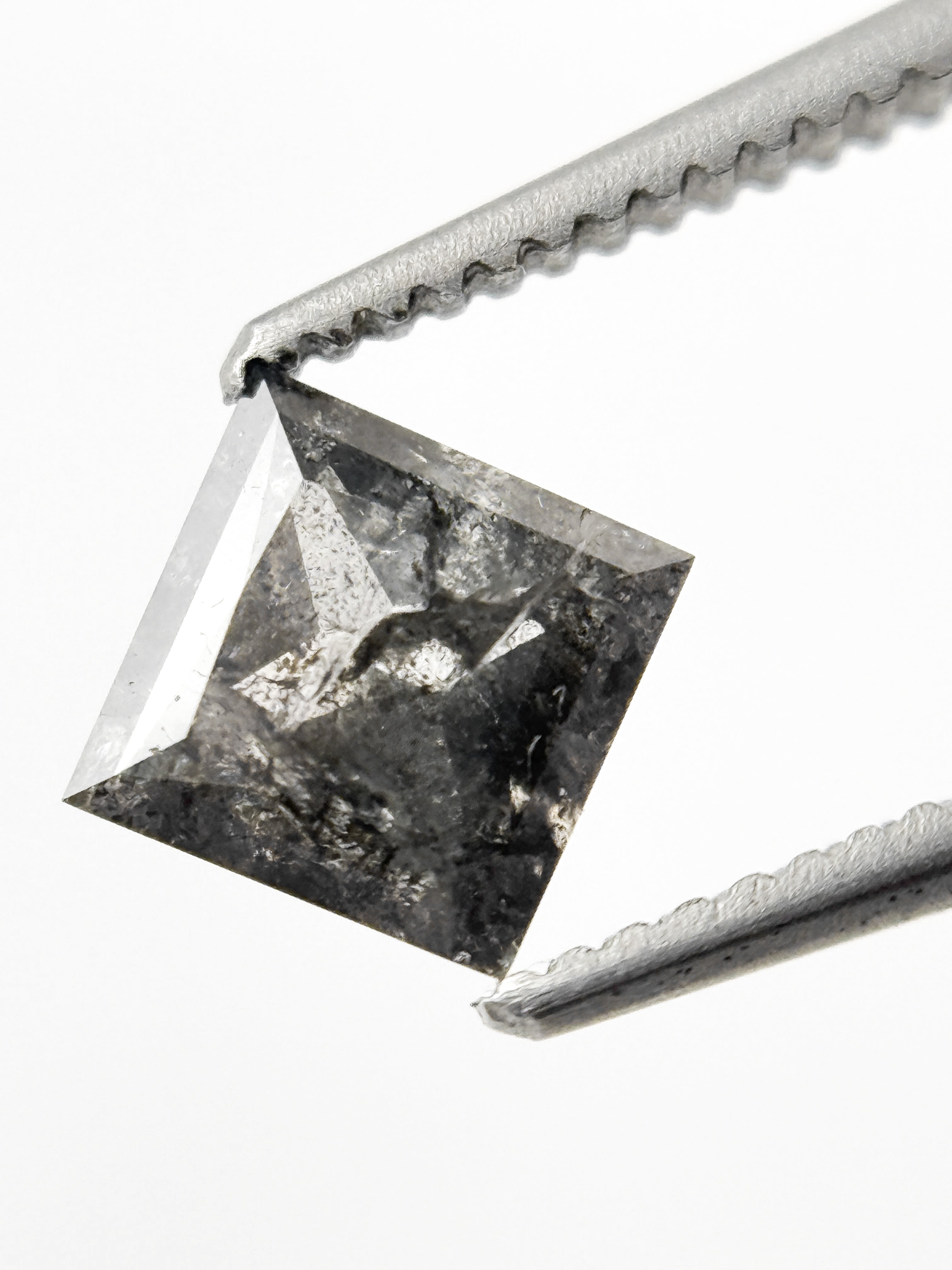 0.63 Ct Princess Rose Cut Grey Natural Loose Diamond