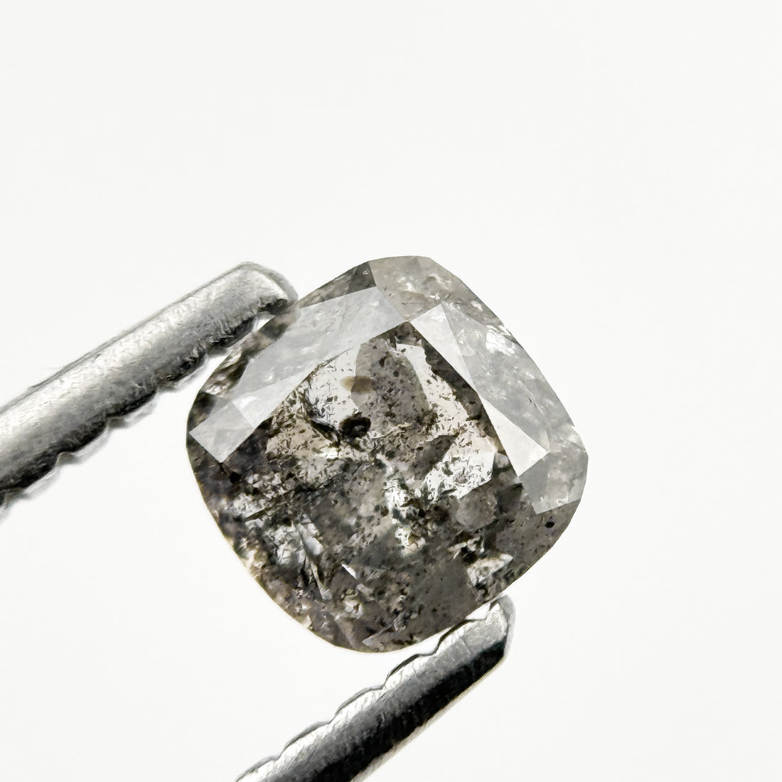 0.55 Ct Cushion Rose Cut Grey Natural Galaxy Diamond