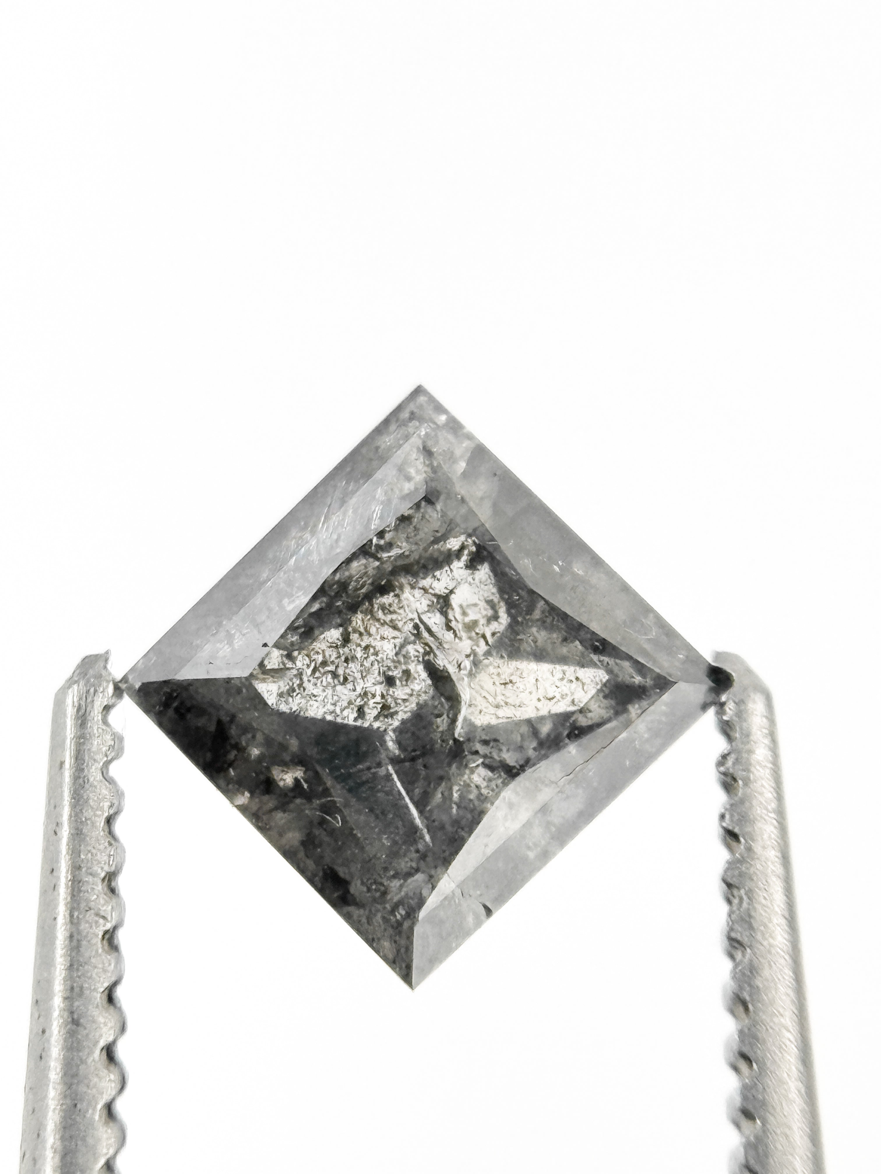 0.63 Ct Princess Rose Cut Grey Natural Loose Diamond