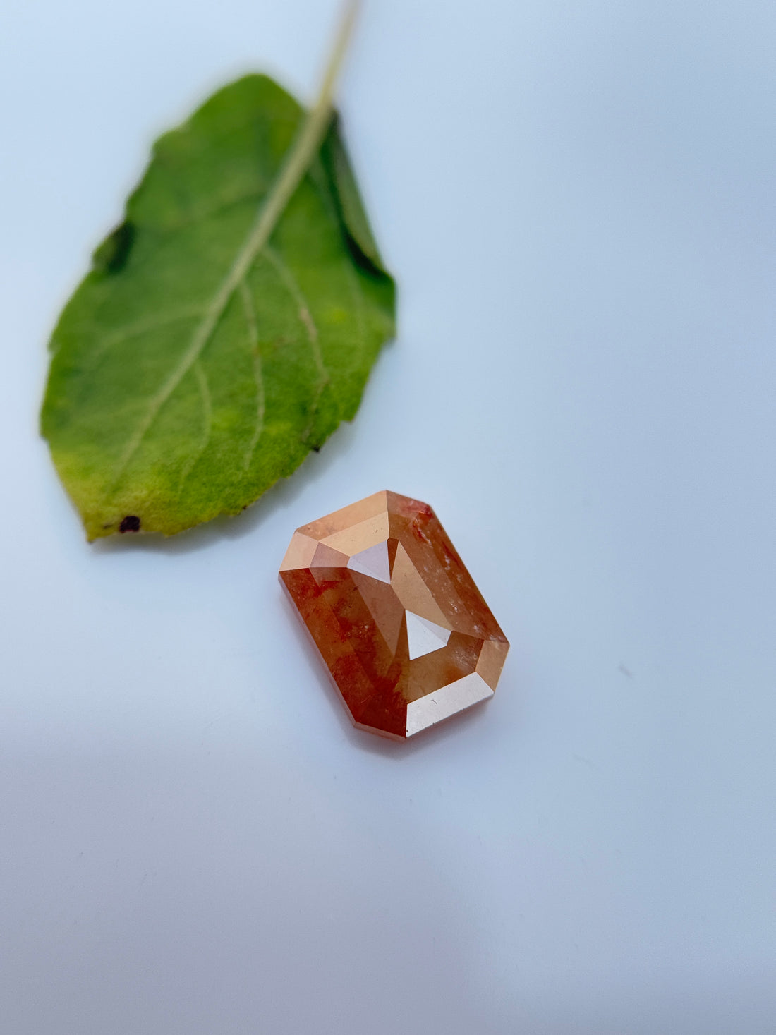 1.66 Ct Emerald Rose Cut Red Natural Salt and Pepper Diamond
