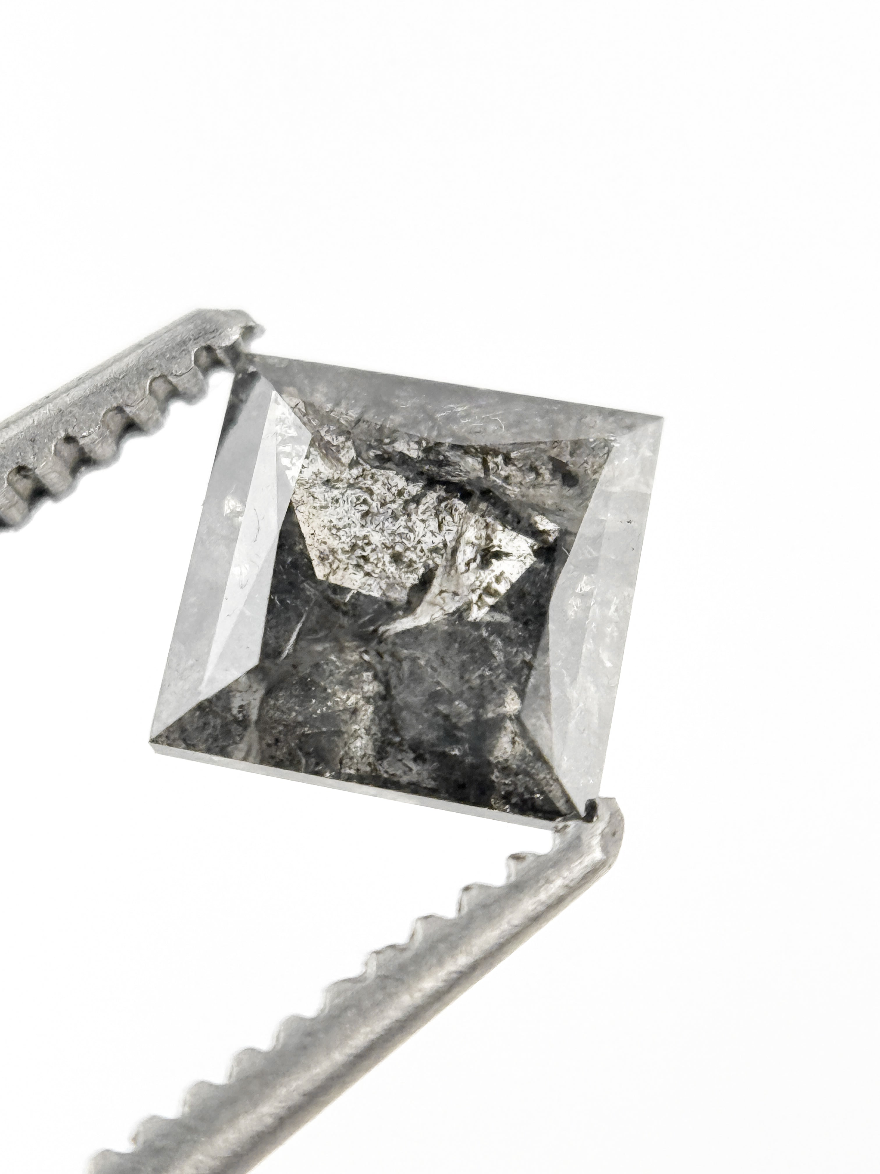0.63 Ct Princess Rose Cut Grey Natural Loose Diamond