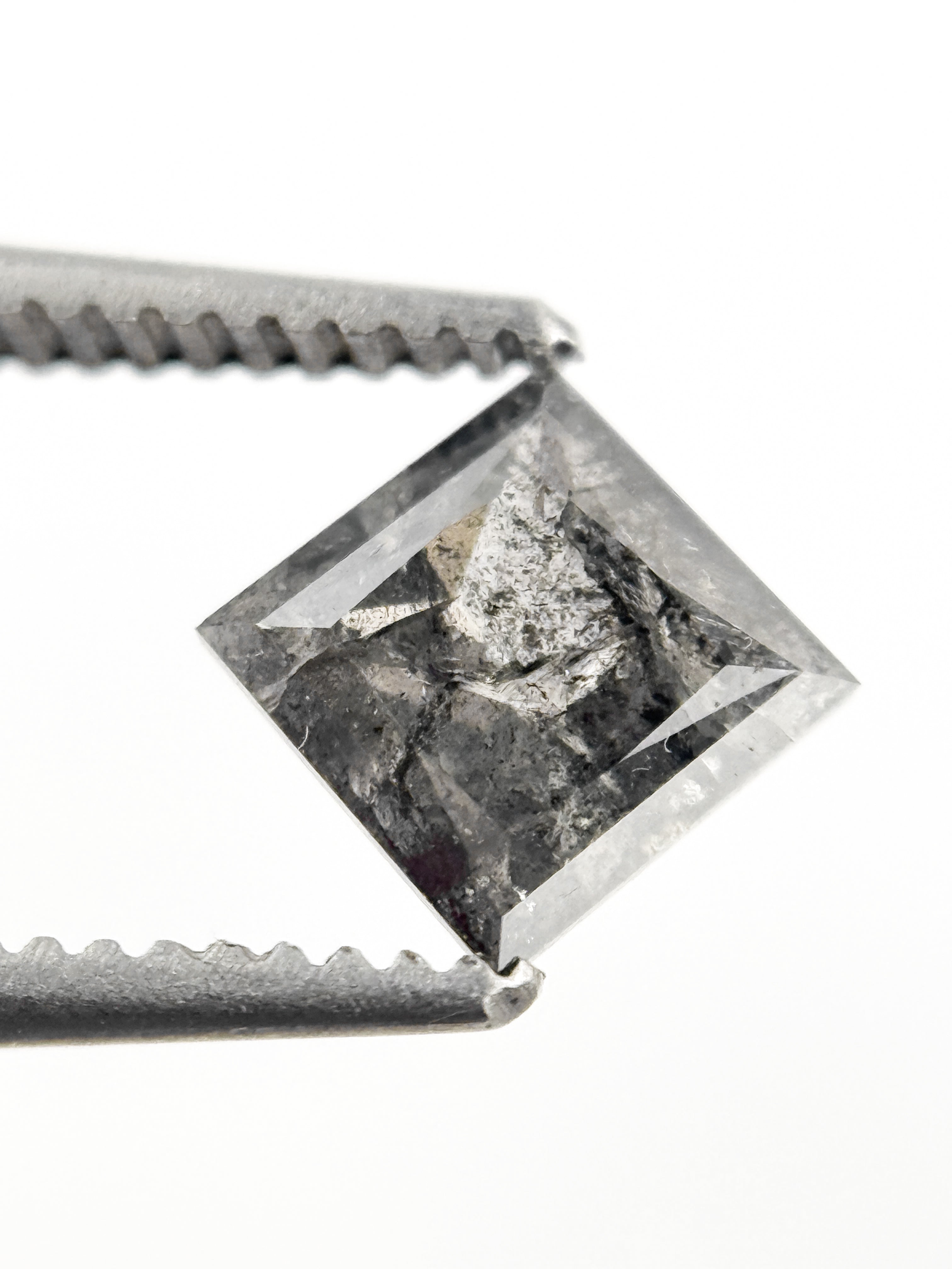 0.63 Ct Princess Rose Cut Grey Natural Loose Diamond