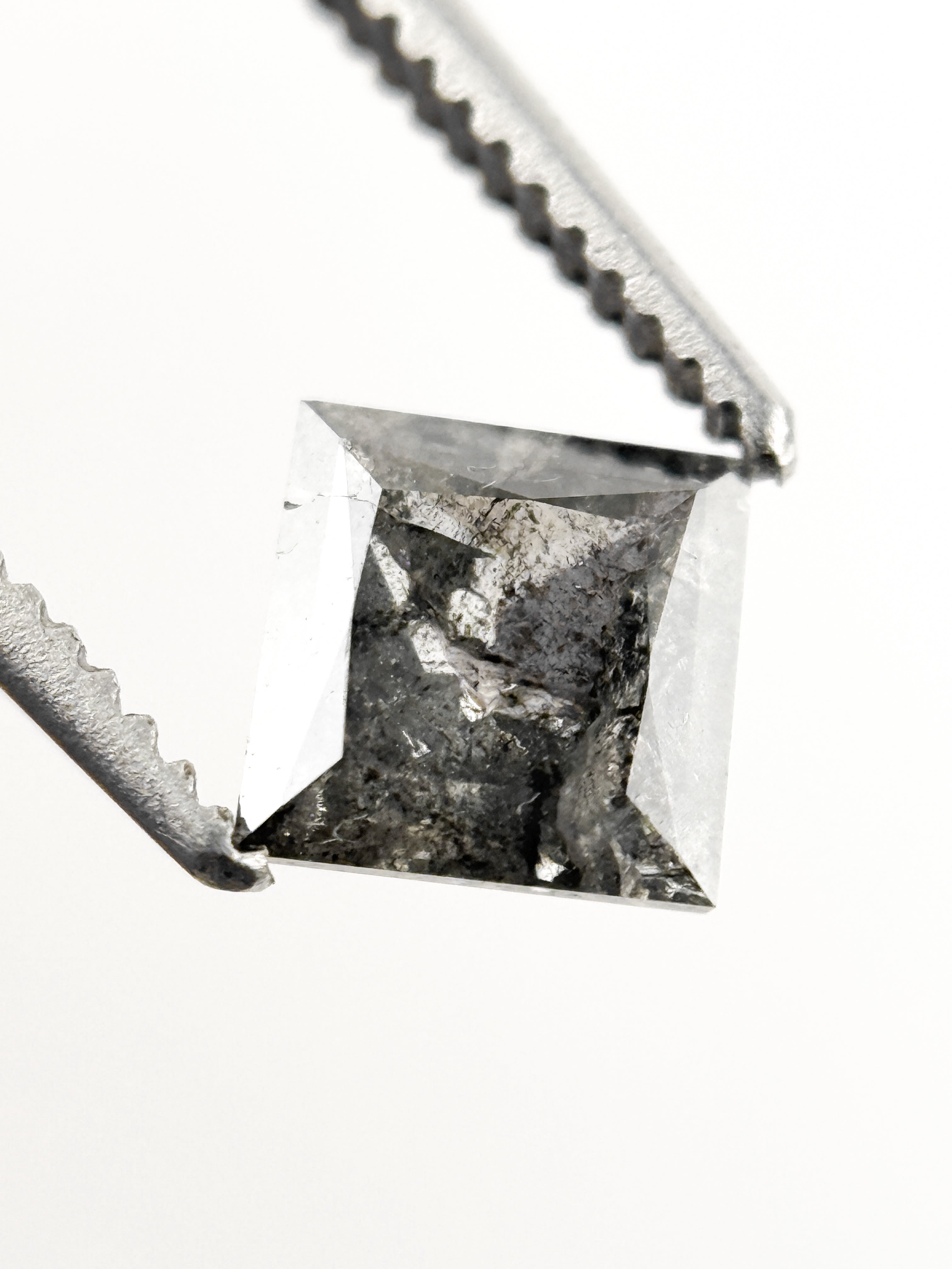 0.63 Ct Princess Rose Cut Grey Natural Loose Diamond