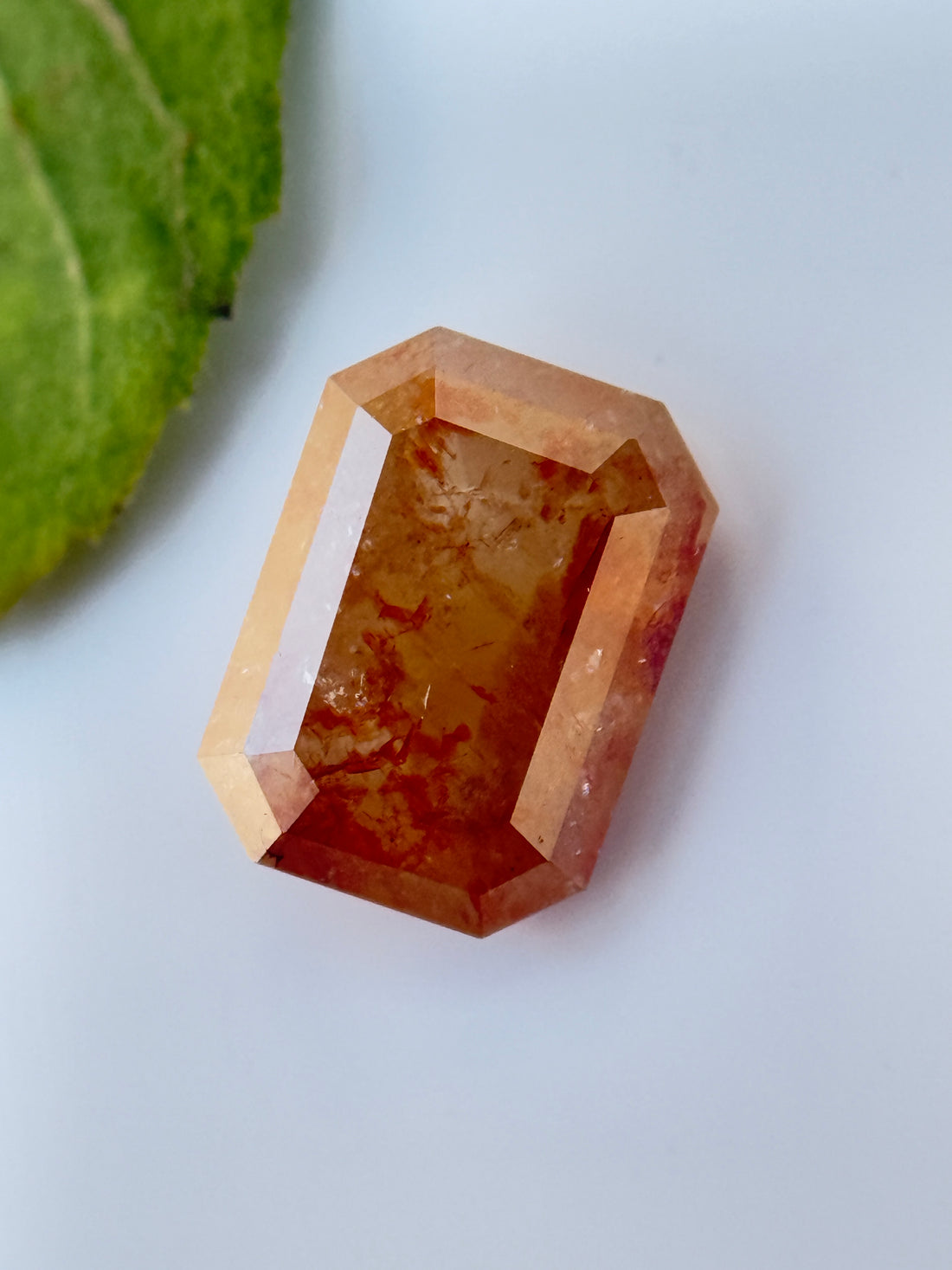 1.66 Ct Emerald Rose Cut Red Natural Salt and Pepper Diamond