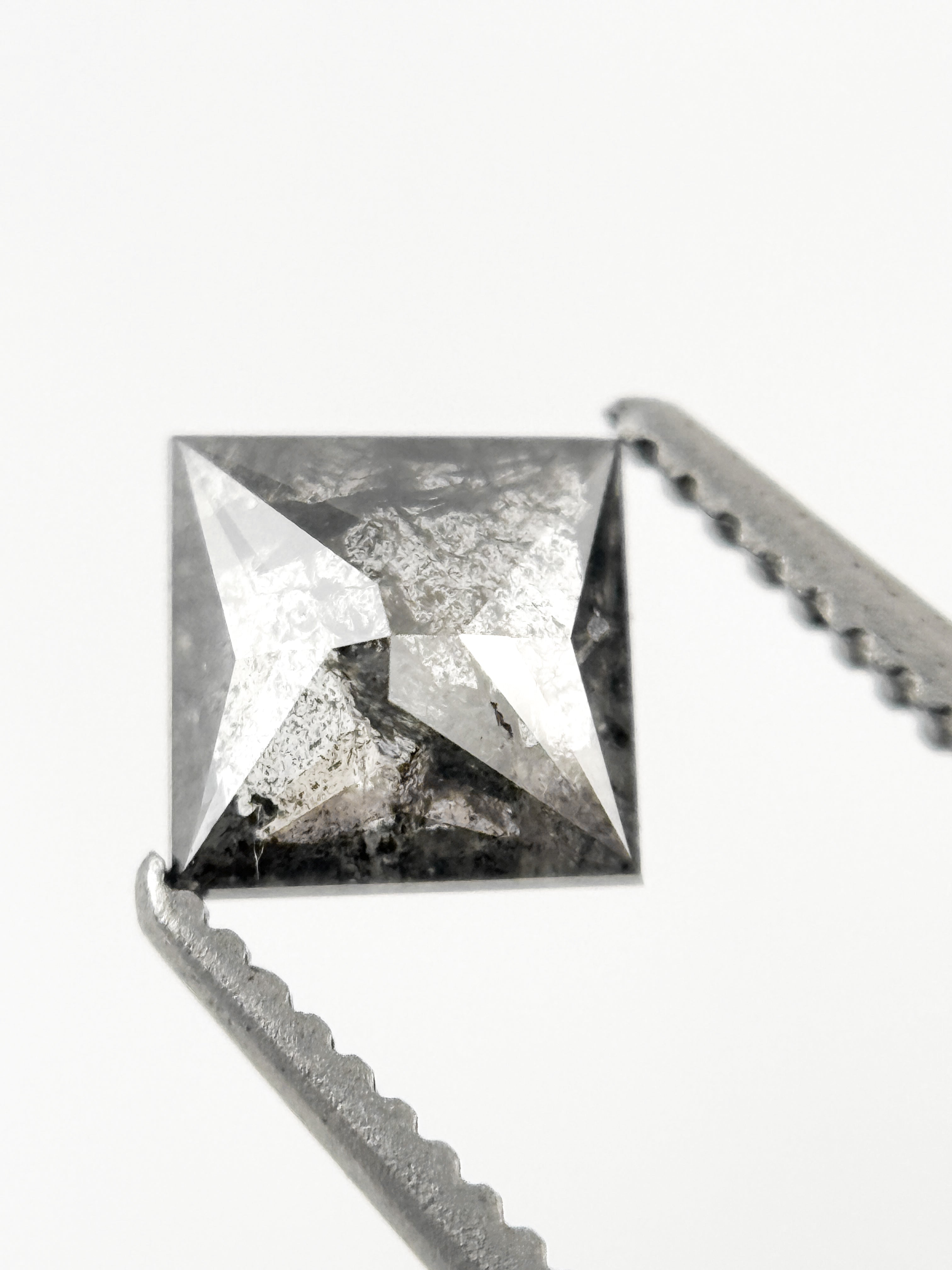 0.63 Ct Princess Rose Cut Grey Natural Loose Diamond