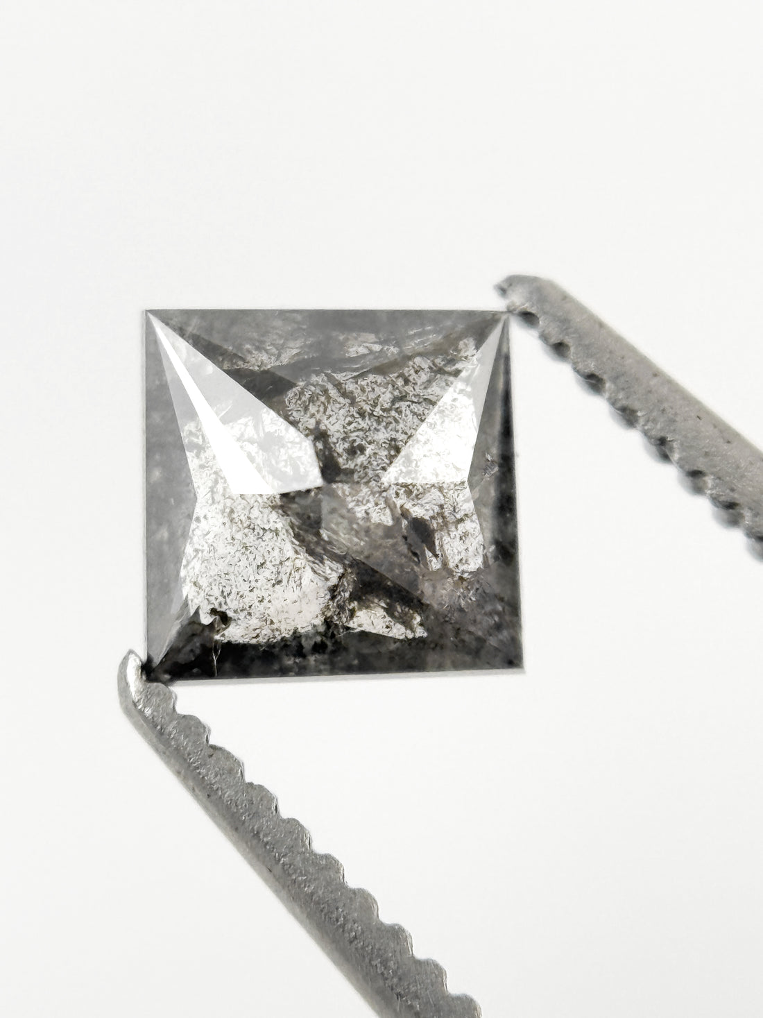 0.63 Ct Princess Rose Cut Grey Natural Loose Diamond