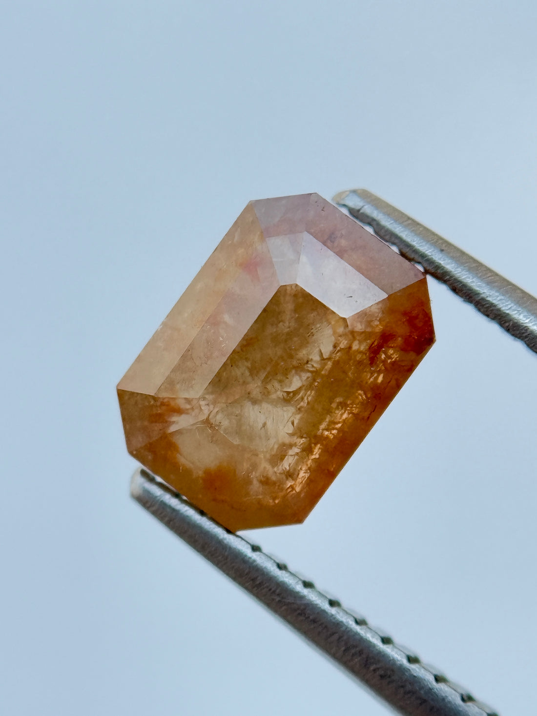 1.66 Ct Emerald Rose Cut Red Natural Salt and Pepper Diamond
