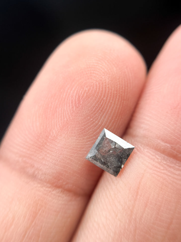0.63 Ct Princess Rose Cut Grey Natural Loose Diamond