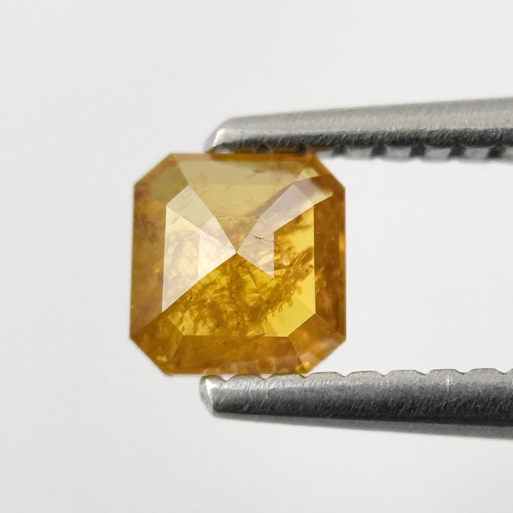 0.44 Ct Emerald Rose Cut Yellow Natural Salt and Pepper Diamond
