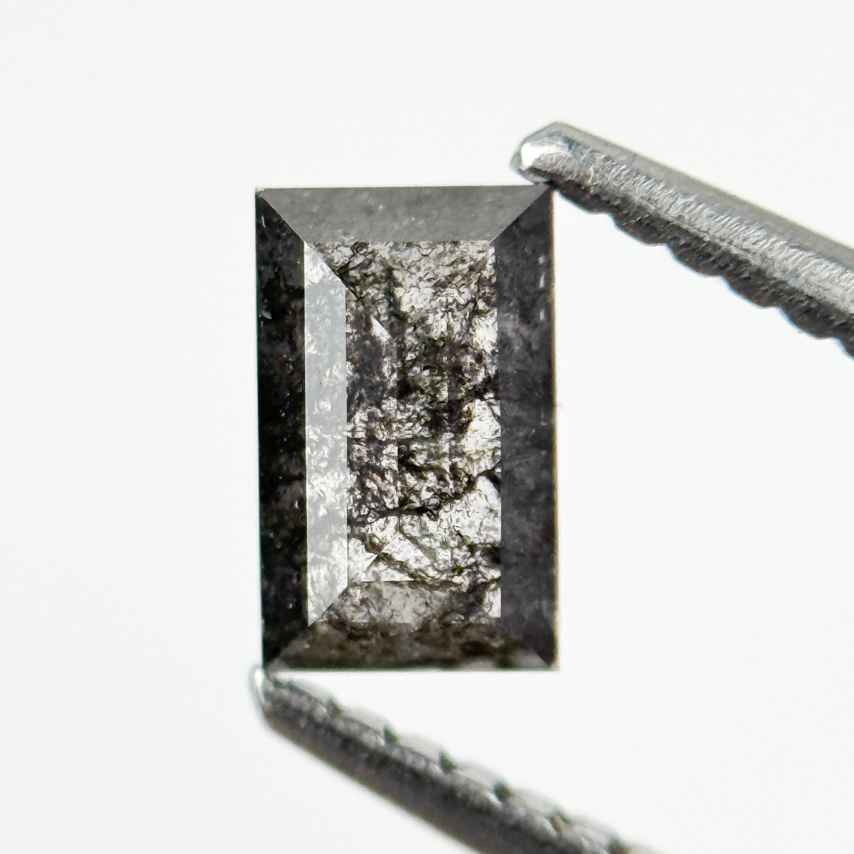 0.57 Ct Baguette Rose Cut Grey Natural Galaxy Diamond