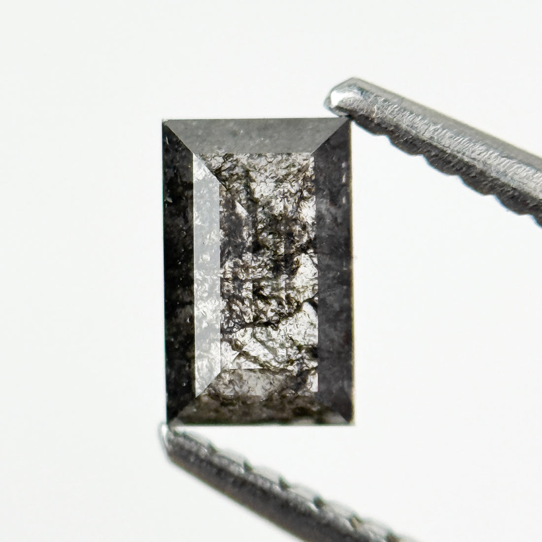 0.57 Ct Baguette Rose Cut Grey Natural Galaxy Diamond