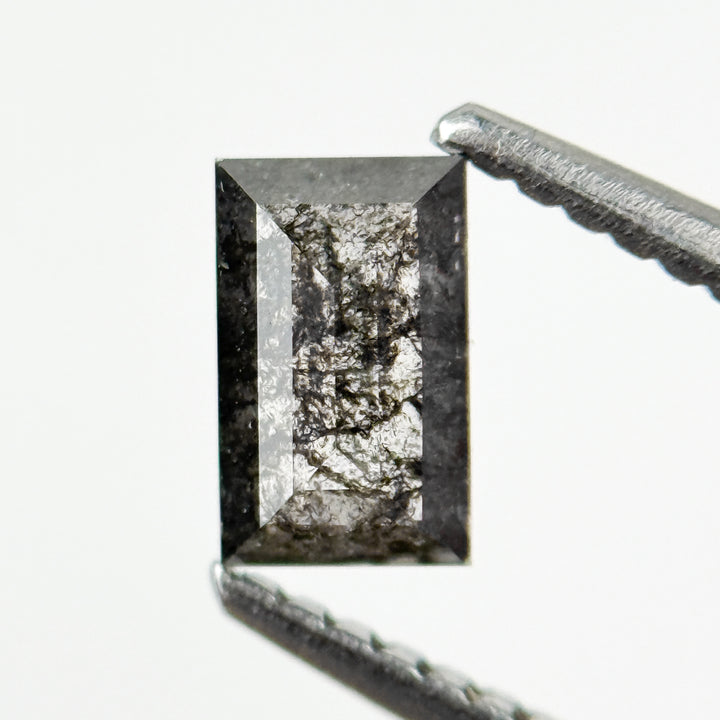 0.57 Ct Baguette Rose Cut Grey Natural Galaxy Diamond