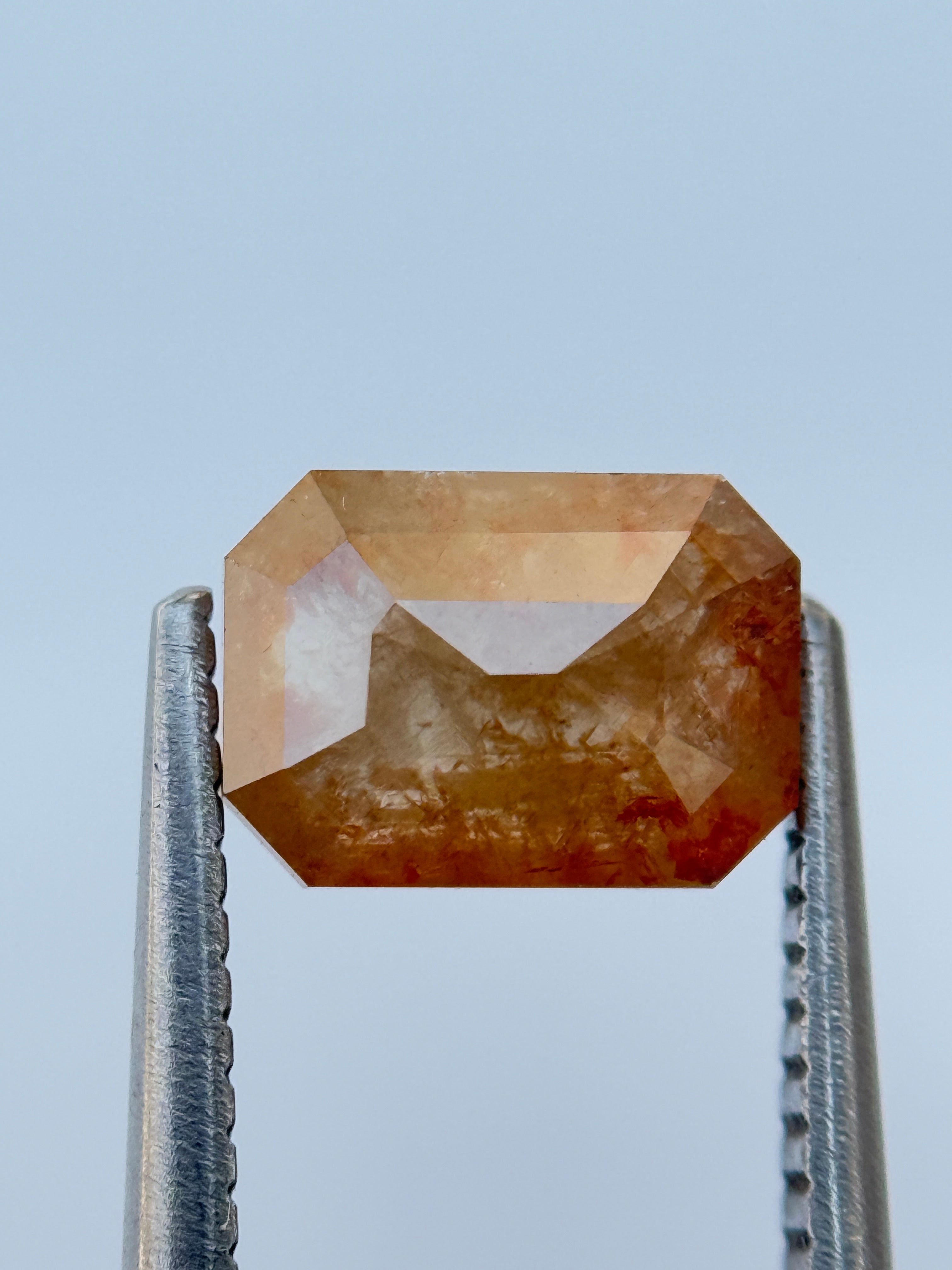 1.66 Ct Emerald Rose Cut Red Natural Salt and Pepper Diamond