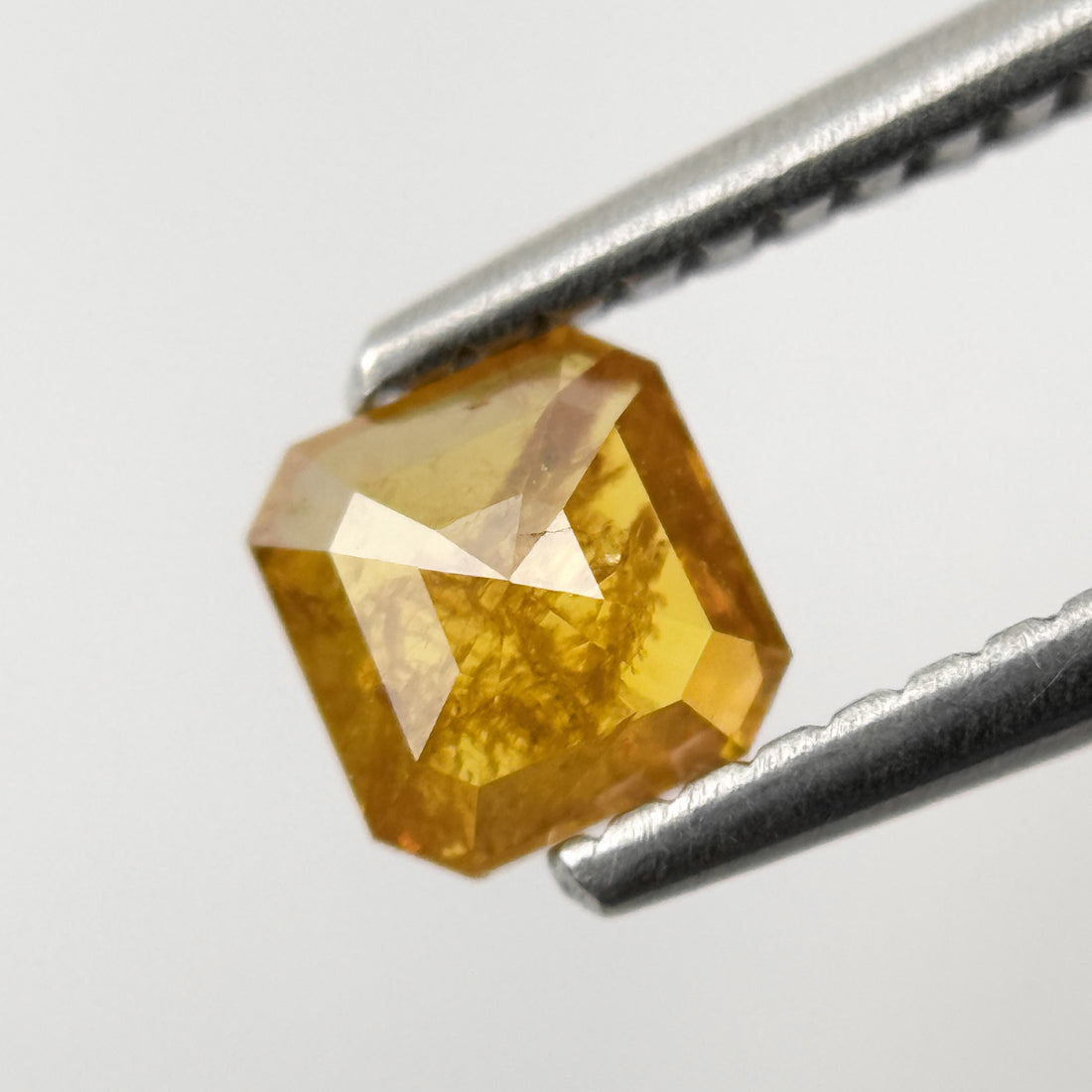 0.44 Ct Emerald Rose Cut Yellow Natural Salt and Pepper Diamond
