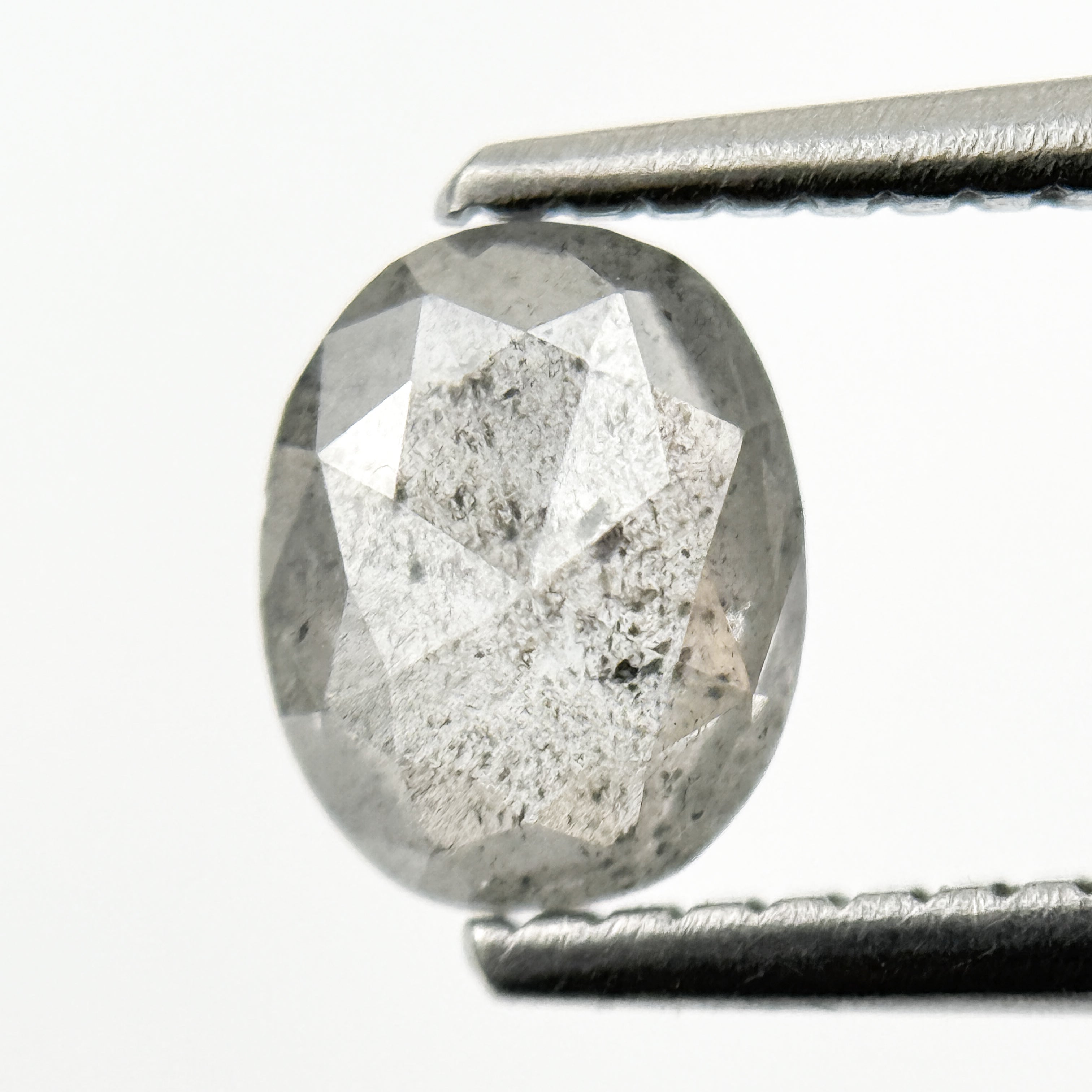 0.78 Ct Oval Rose Cut Grey Natural Minimalist Diamond