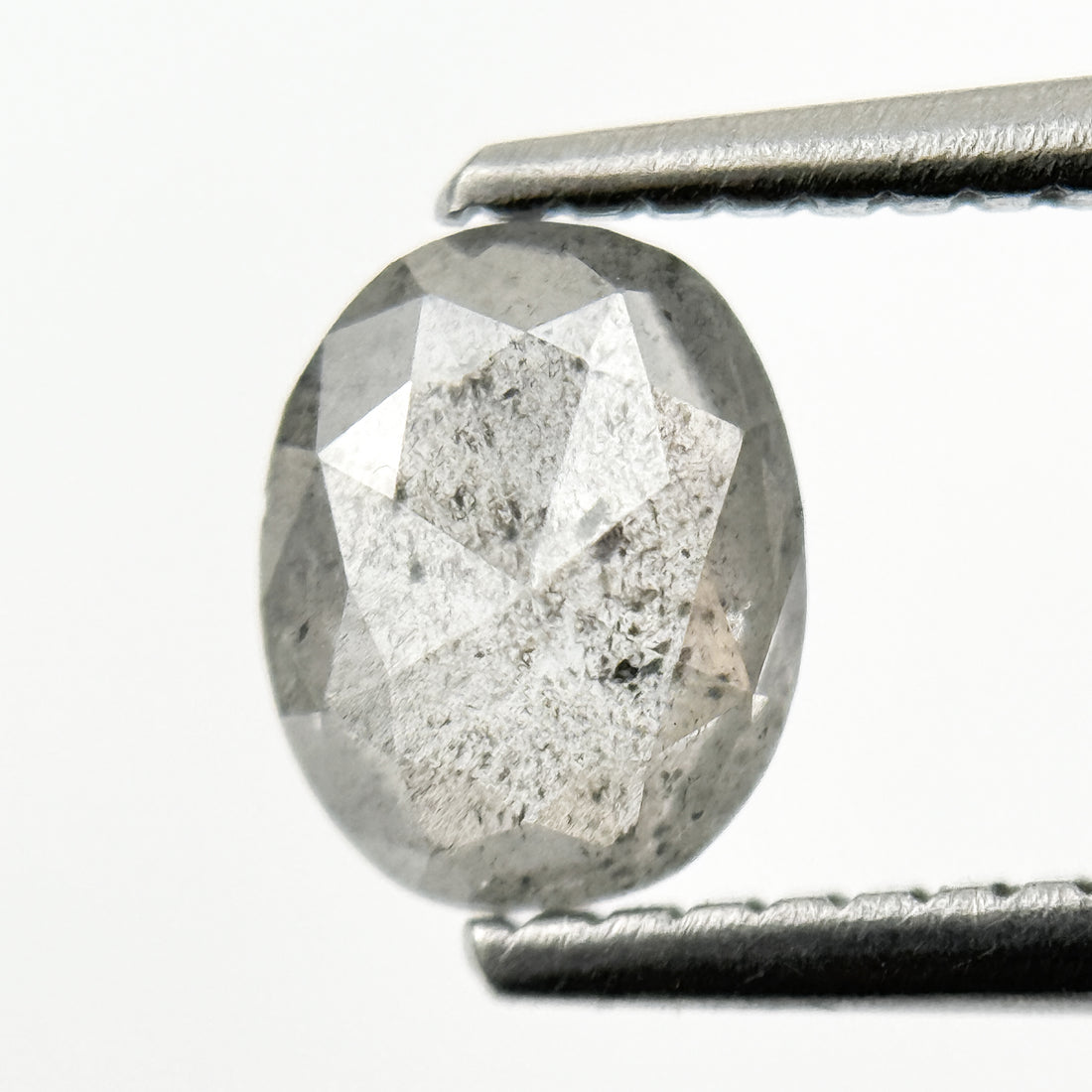 0.78 Ct Oval Rose Cut Grey Natural Minimalist Diamond