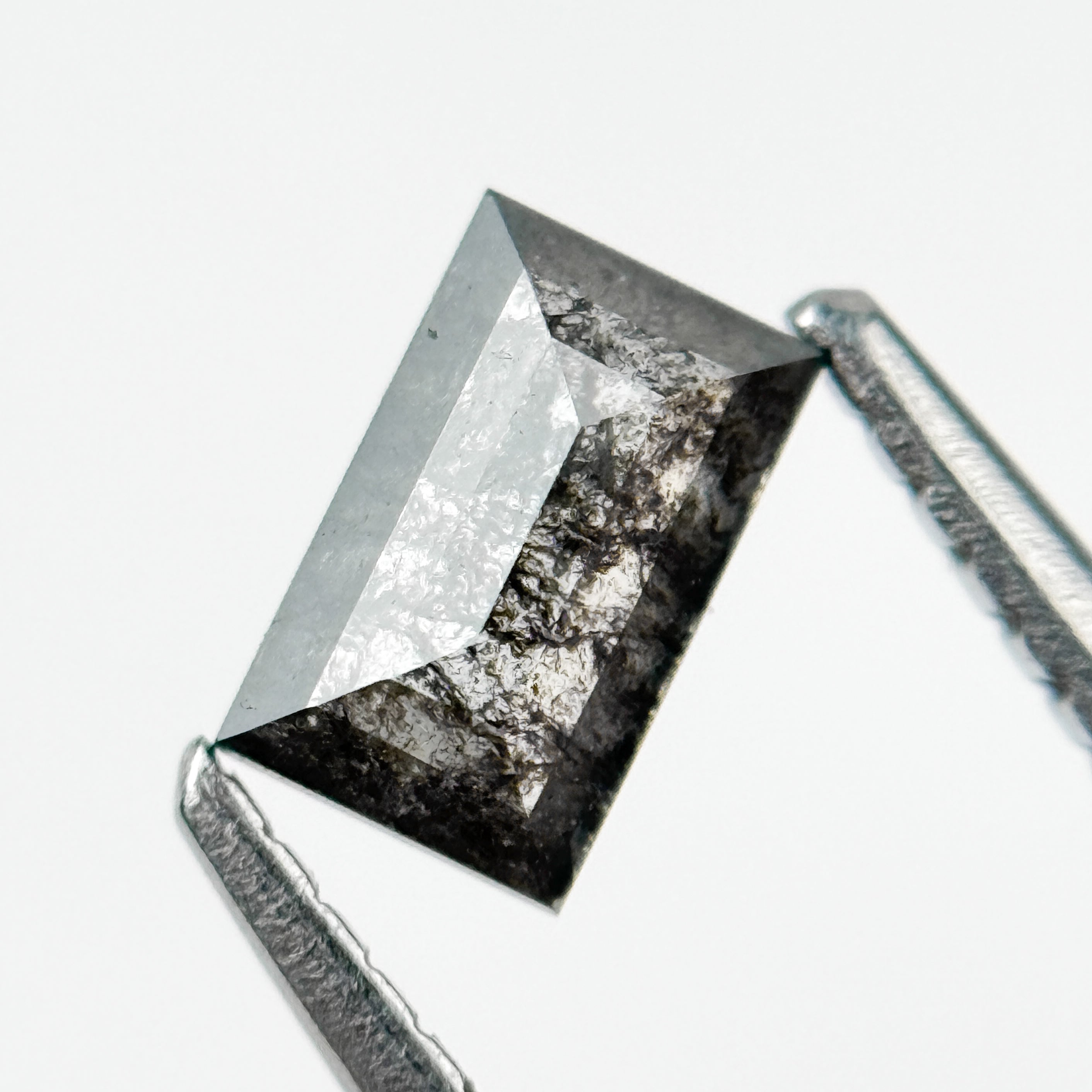 0.57 Ct Baguette Rose Cut Grey Natural Galaxy Diamond