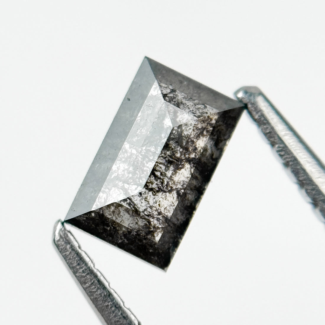 0.57 Ct Baguette Rose Cut Grey Natural Galaxy Diamond