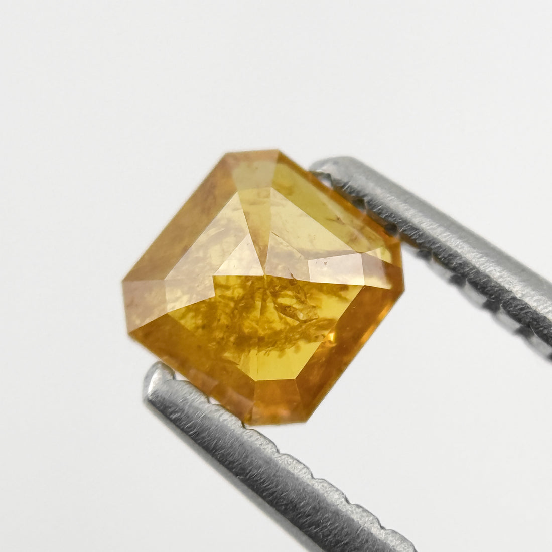 0.44 Ct Emerald Rose Cut Yellow Natural Salt and Pepper Diamond