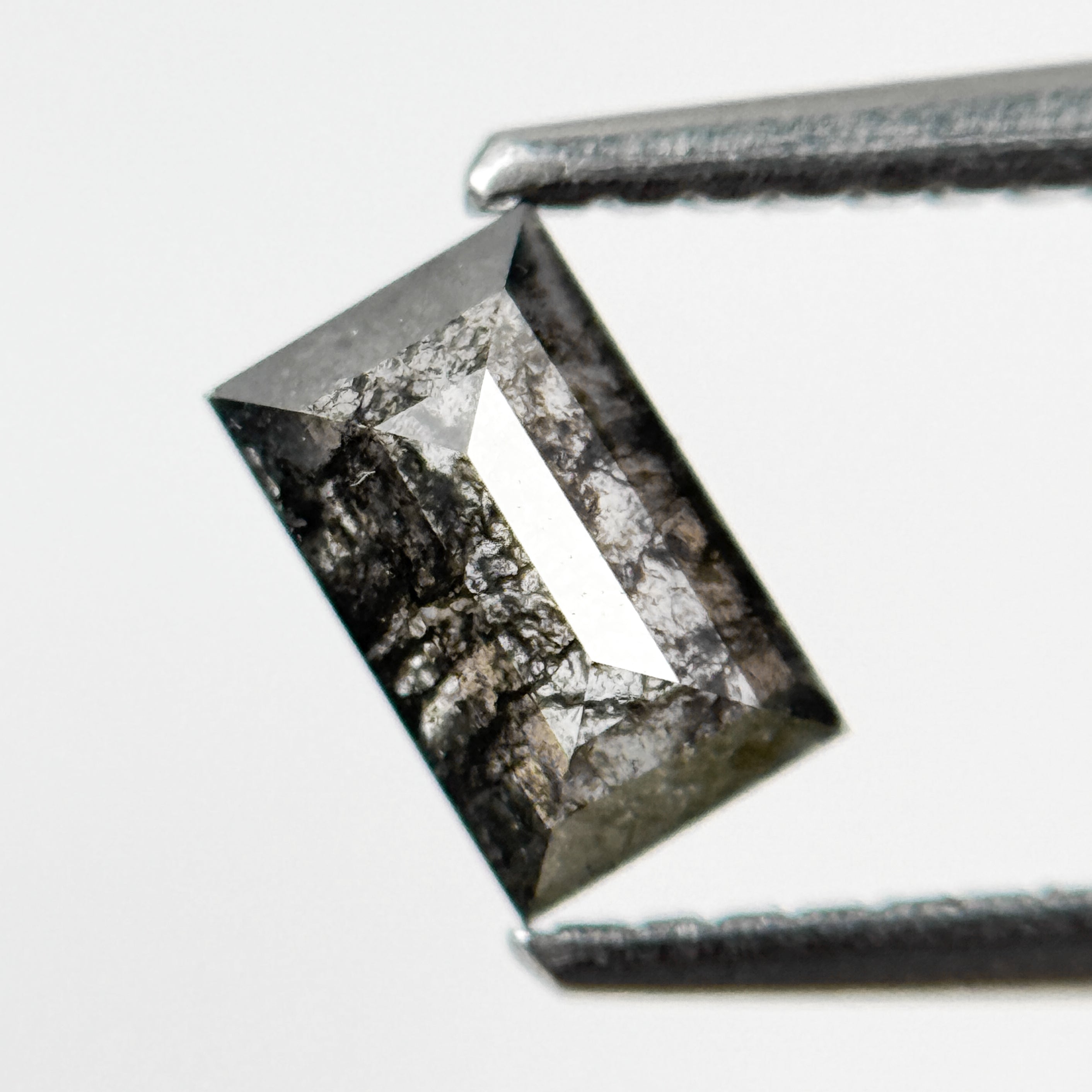 0.57 Ct Baguette Rose Cut Grey Natural Galaxy Diamond
