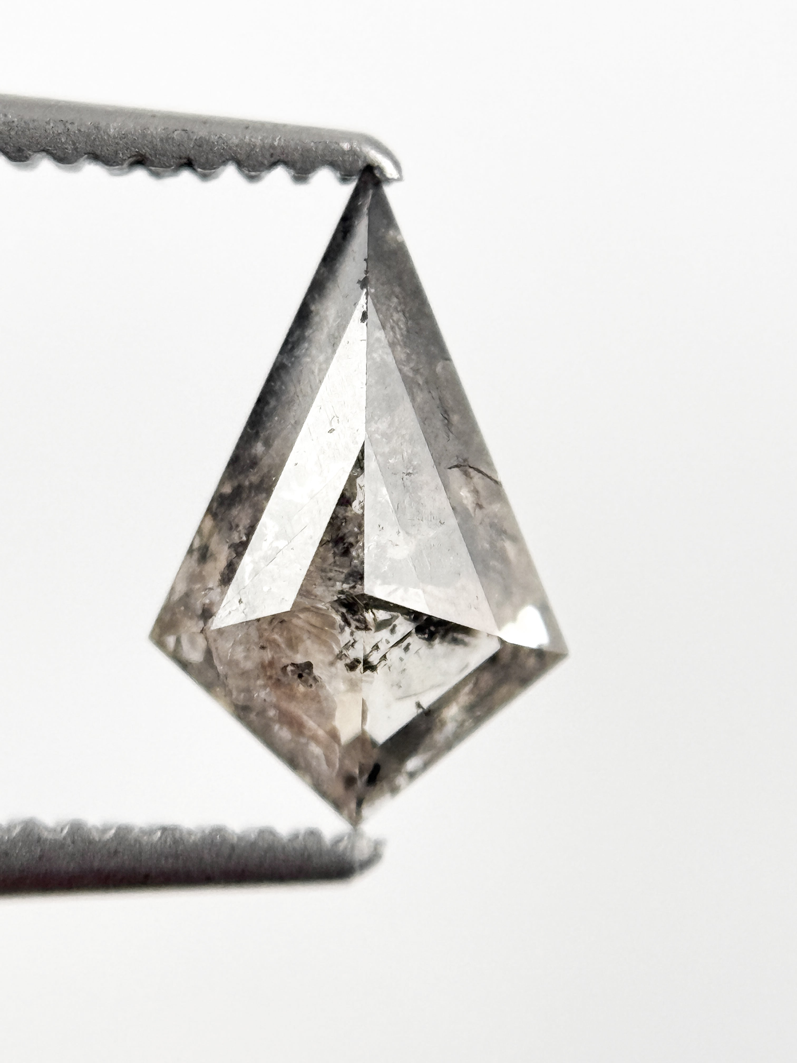 0.87 Ct Kite Rose Cut Grey Natural Minimalist Diamond
