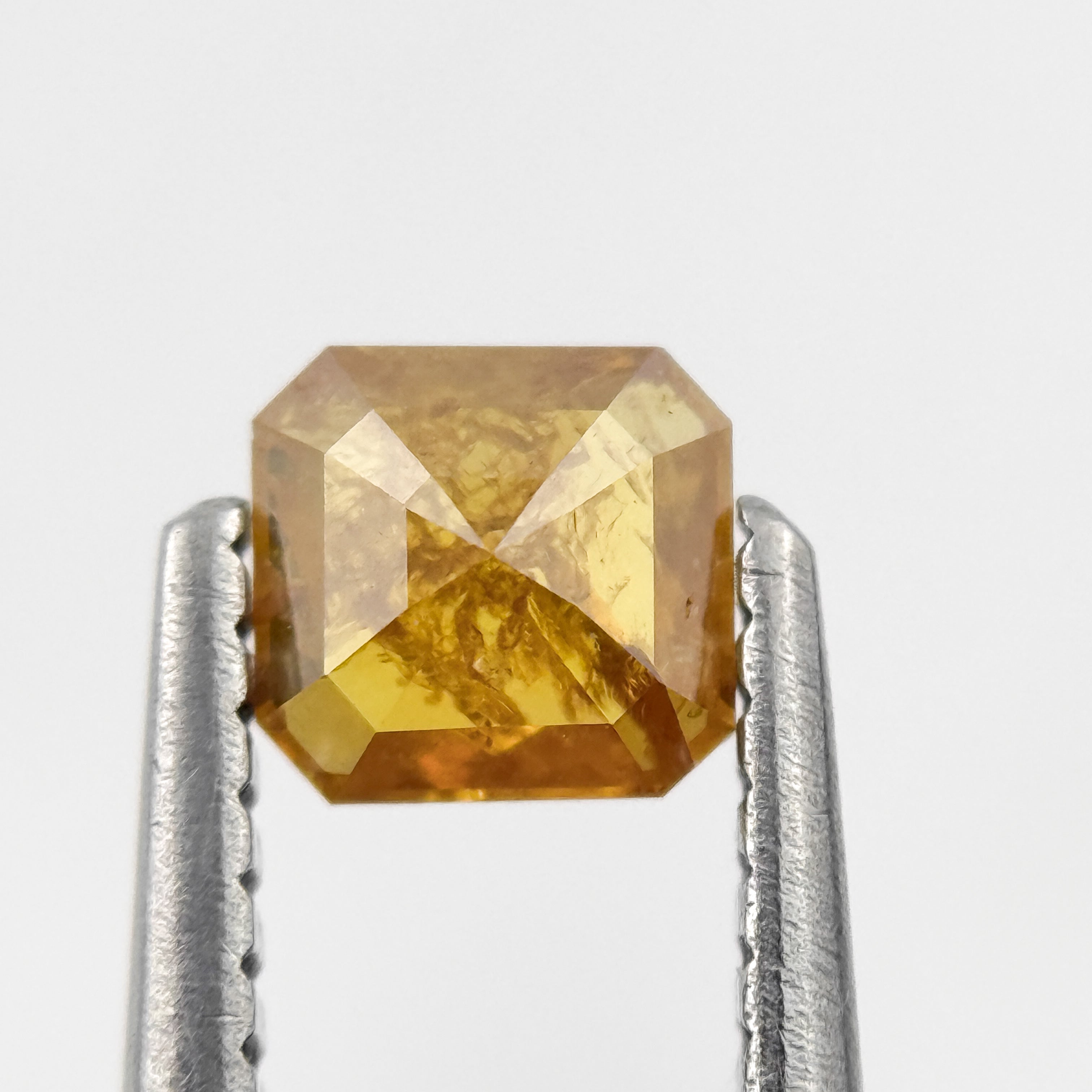 0.44 Ct Emerald Rose Cut Yellow Natural Salt and Pepper Diamond
