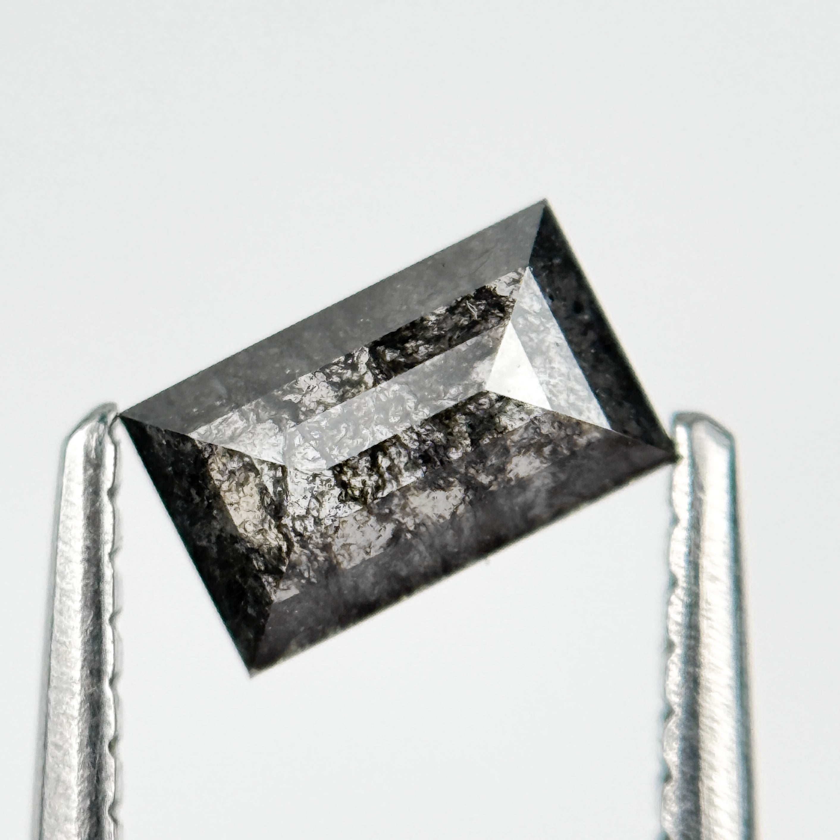 0.57 Ct Baguette Rose Cut Grey Natural Galaxy Diamond