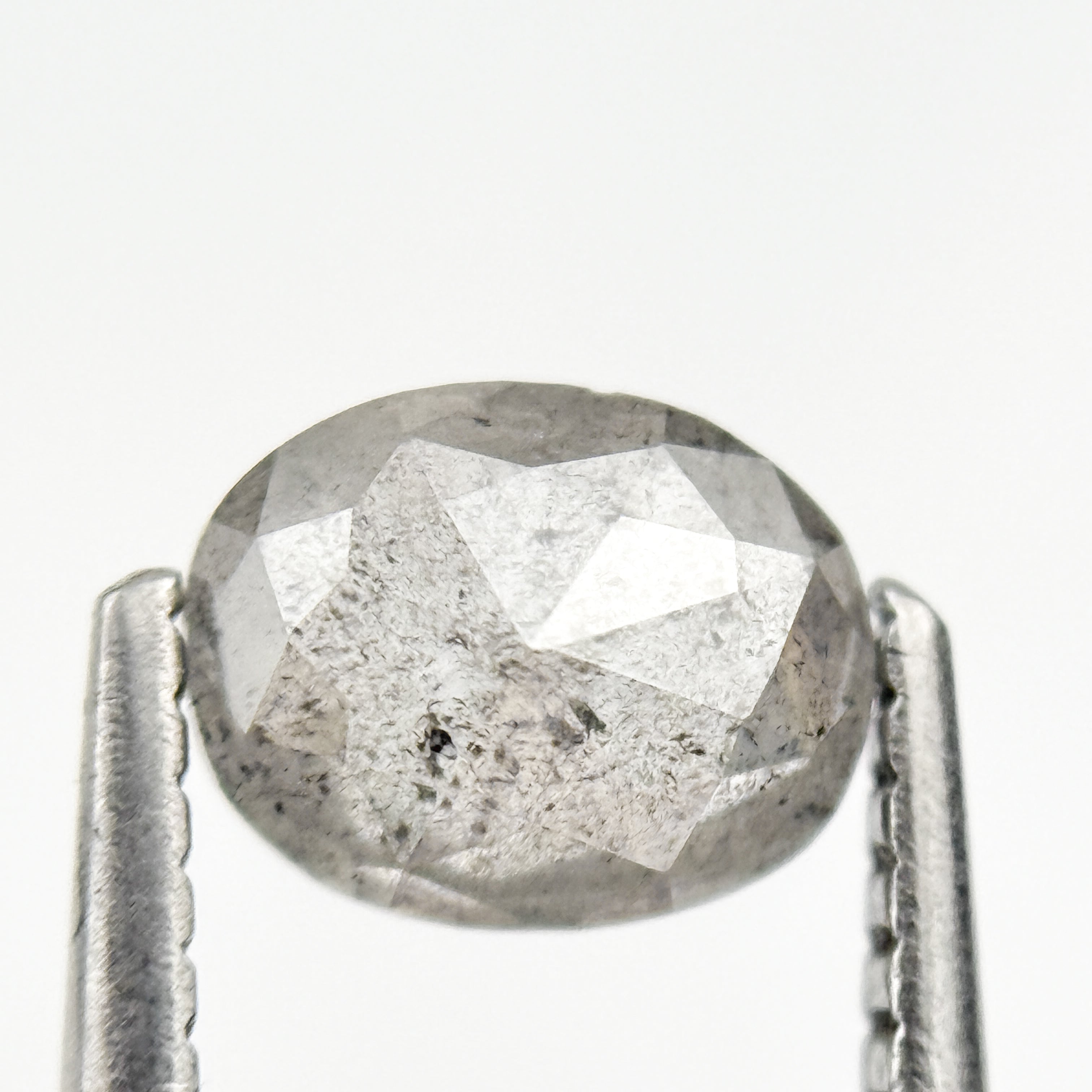0.78 Ct Oval Rose Cut Grey Natural Minimalist Diamond