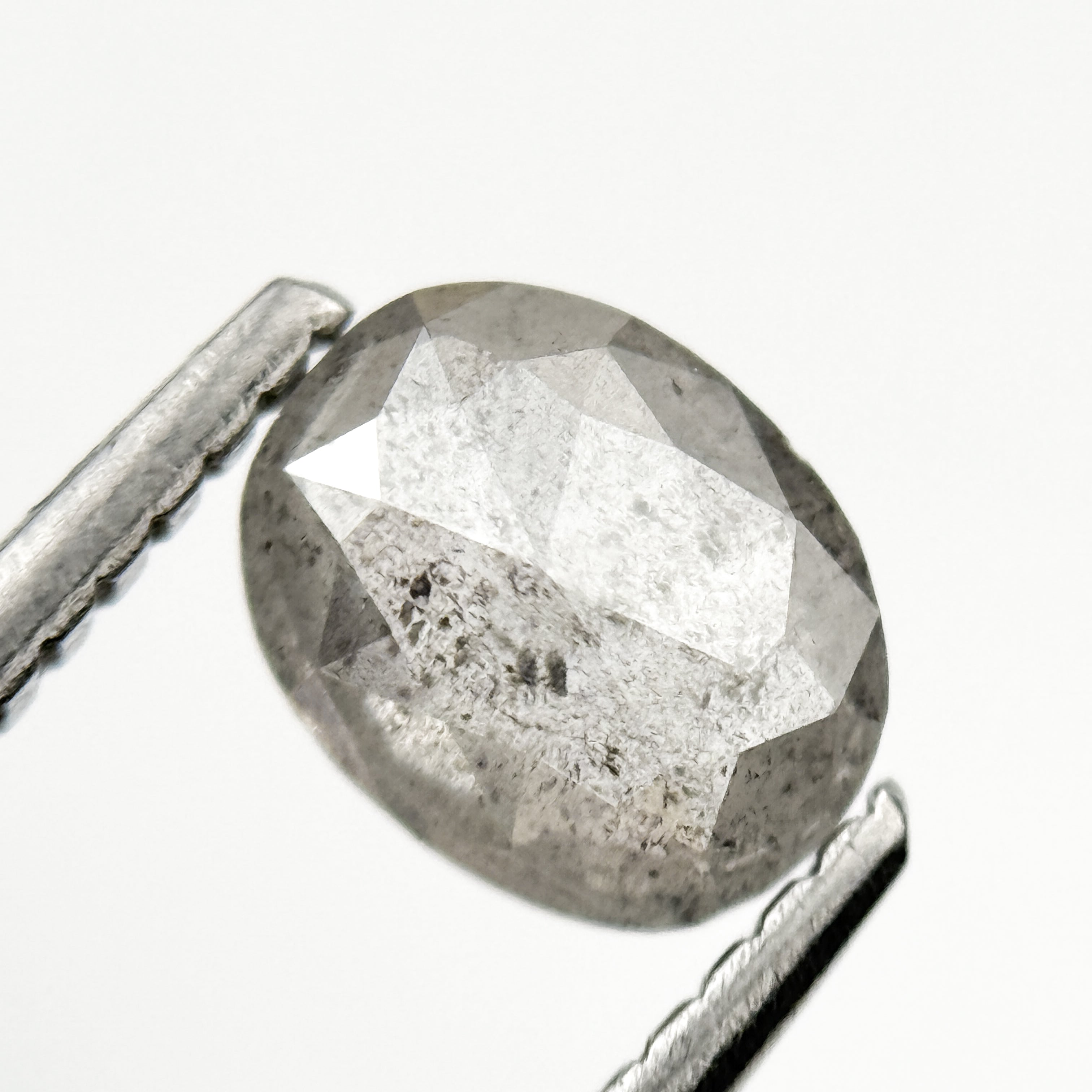 0.78 Ct Oval Rose Cut Grey Natural Minimalist Diamond