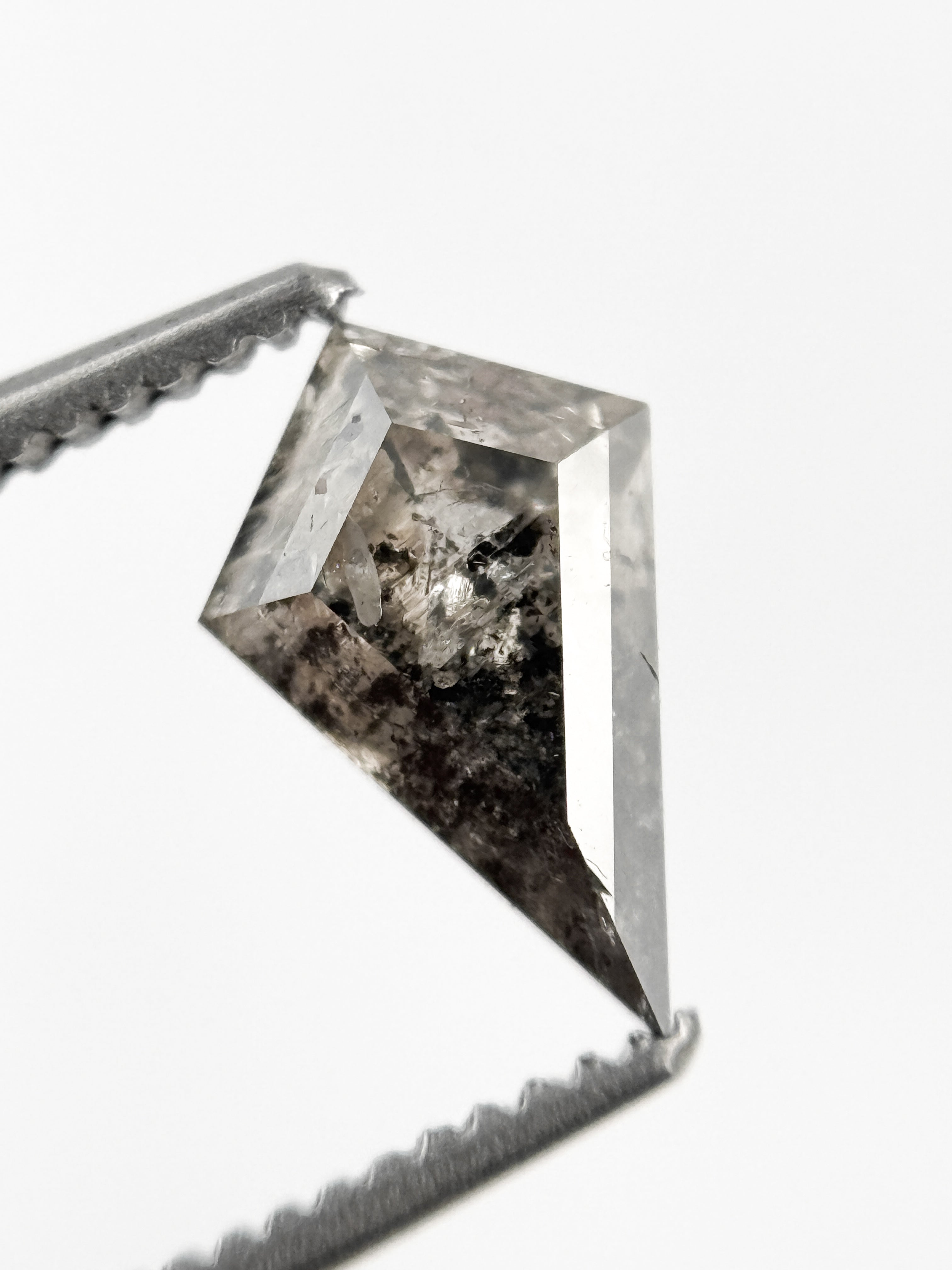 0.87 Ct Kite Rose Cut Grey Natural Minimalist Diamond