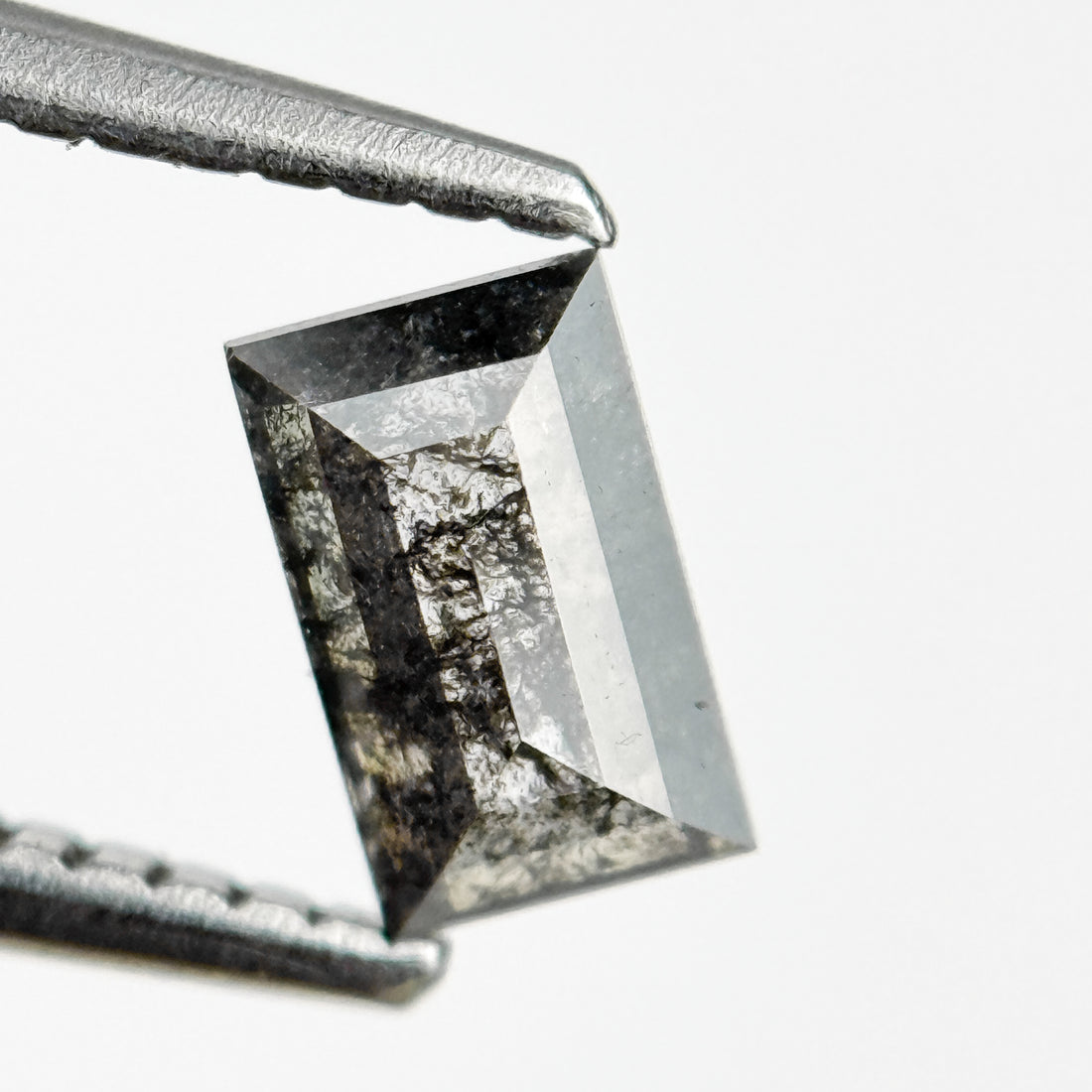 0.57 Ct Baguette Rose Cut Grey Natural Galaxy Diamond