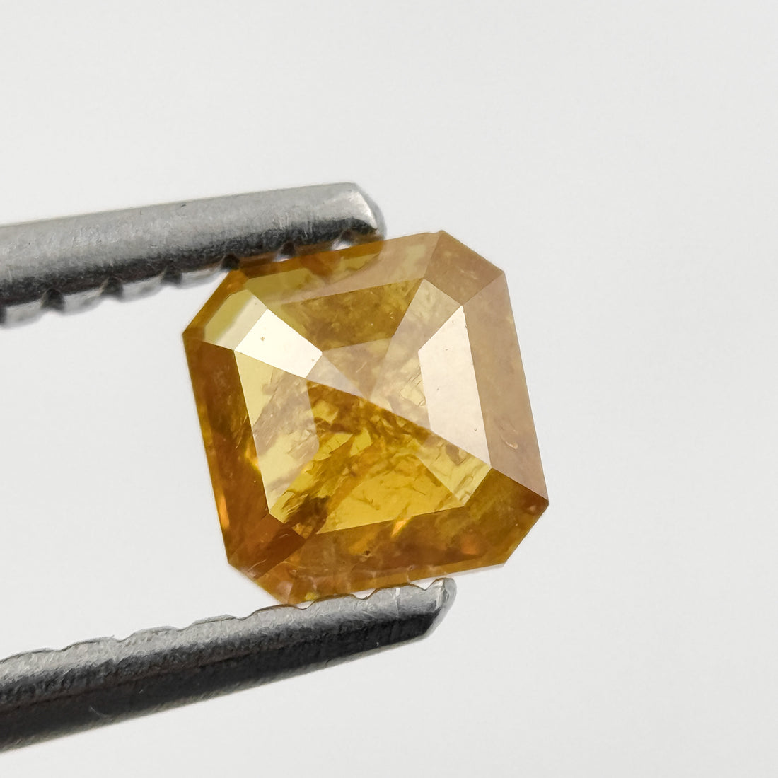 0.44 Ct Emerald Rose Cut Yellow Natural Salt and Pepper Diamond