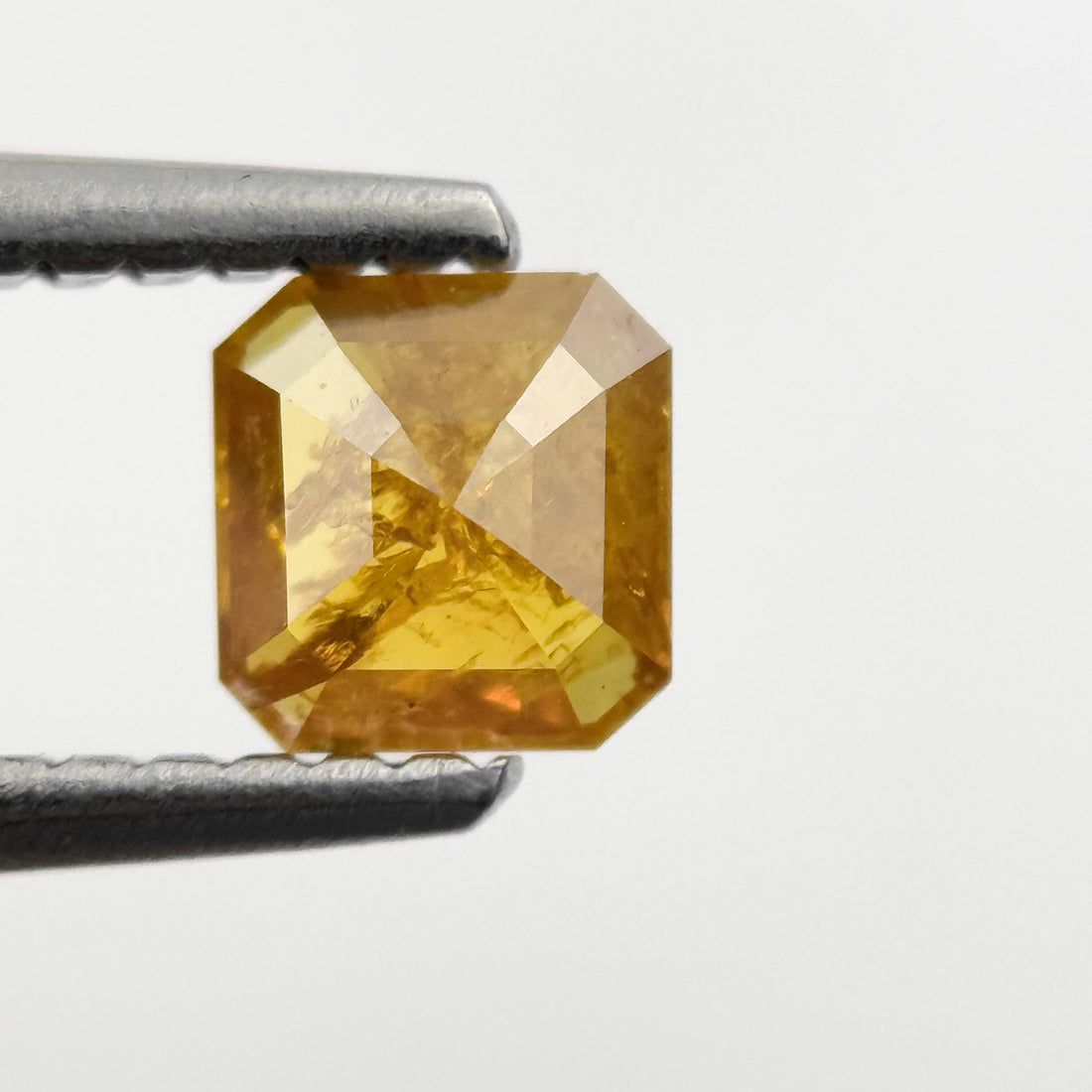 0.44 Ct Emerald Rose Cut Yellow Natural Salt and Pepper Diamond
