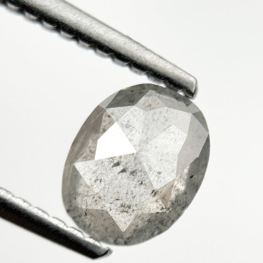 0.78 Ct Oval Rose Cut Grey Natural Minimalist Diamond