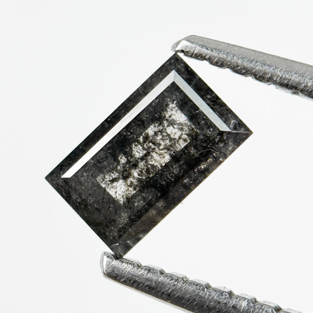 0.57 Ct Baguette Rose Cut Grey Natural Galaxy Diamond