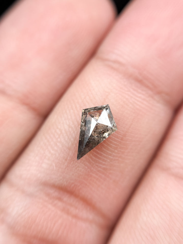 0.87 Ct Kite Rose Cut Grey Natural Minimalist Diamond