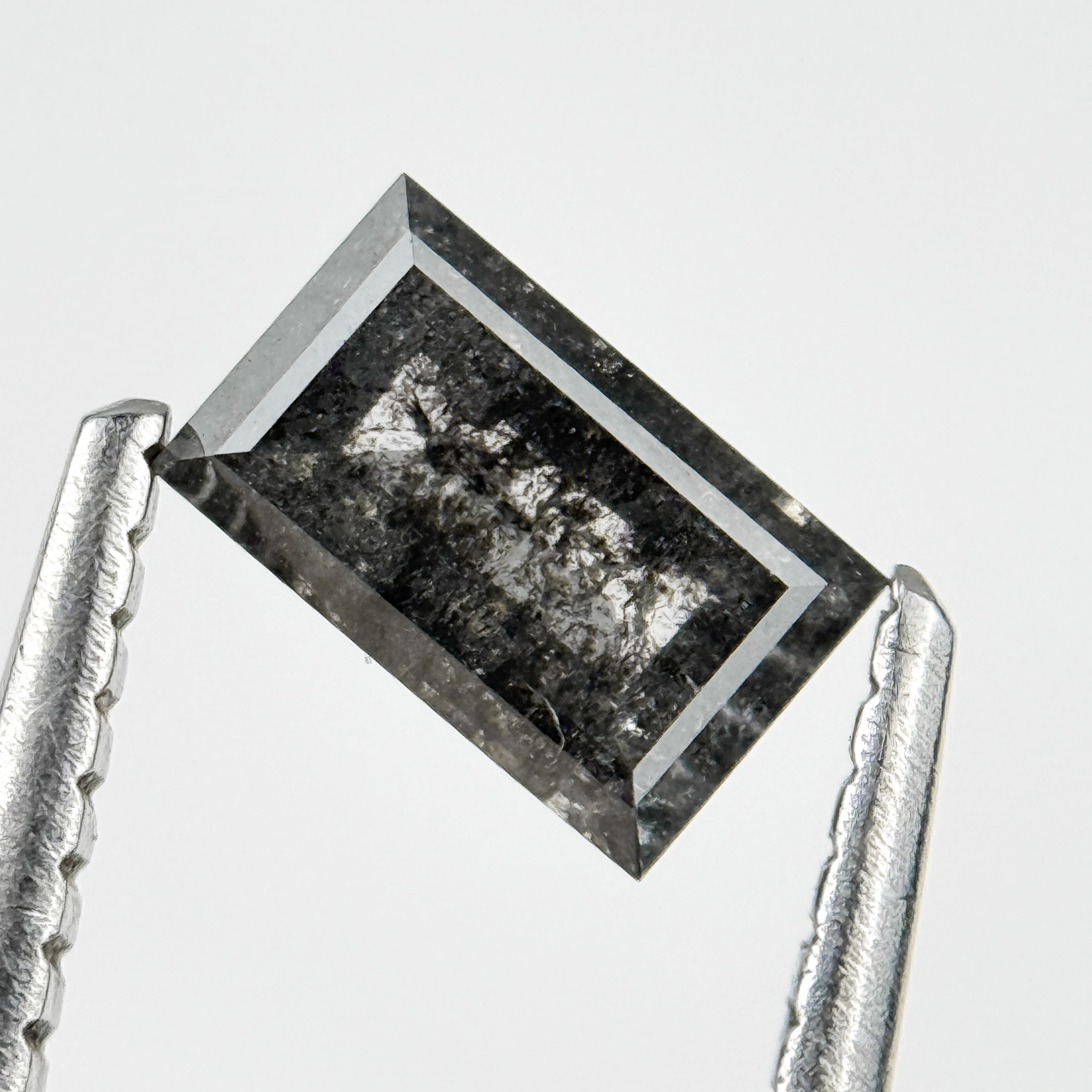 0.57 Ct Baguette Rose Cut Grey Natural Galaxy Diamond