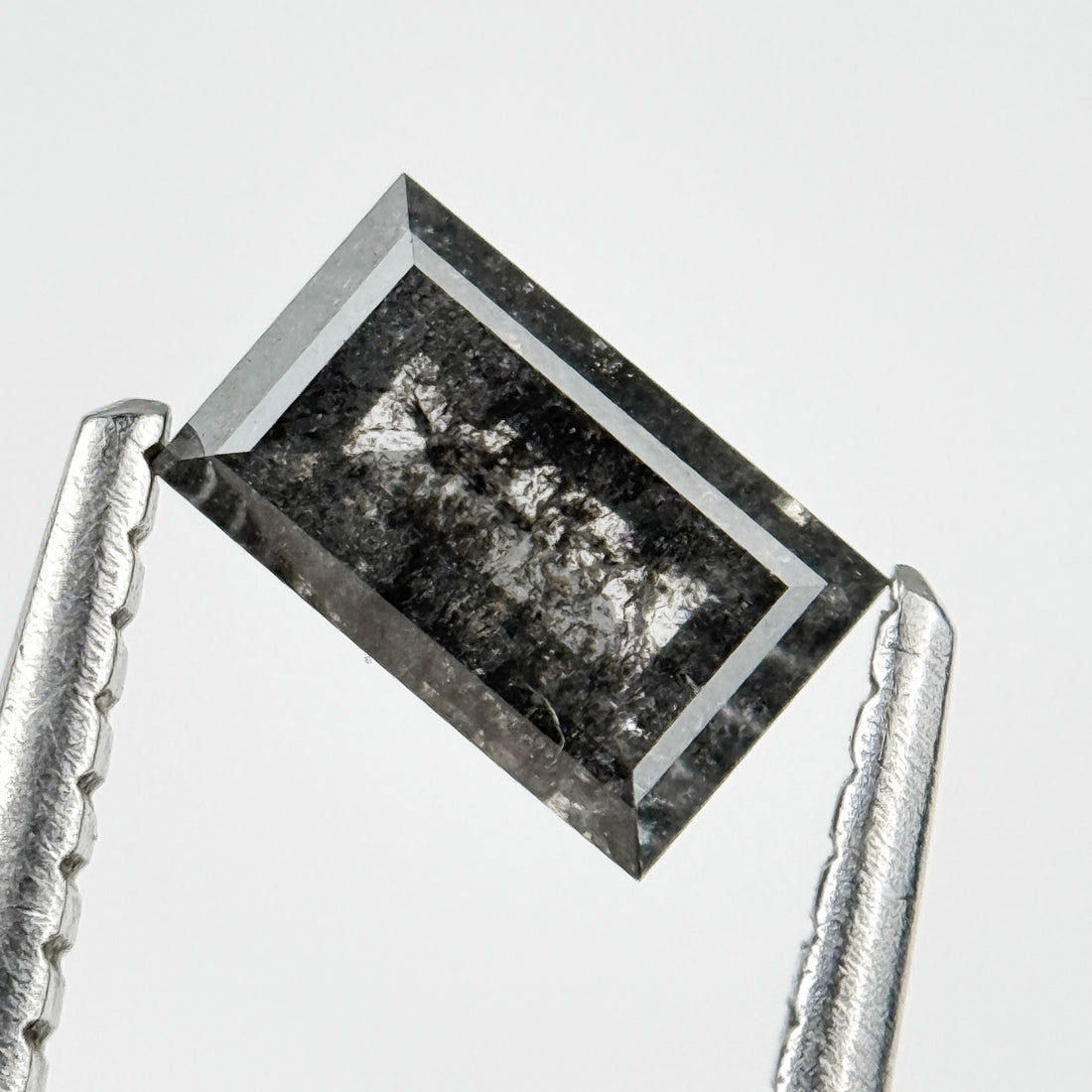 0.57 Ct Baguette Rose Cut Grey Natural Galaxy Diamond