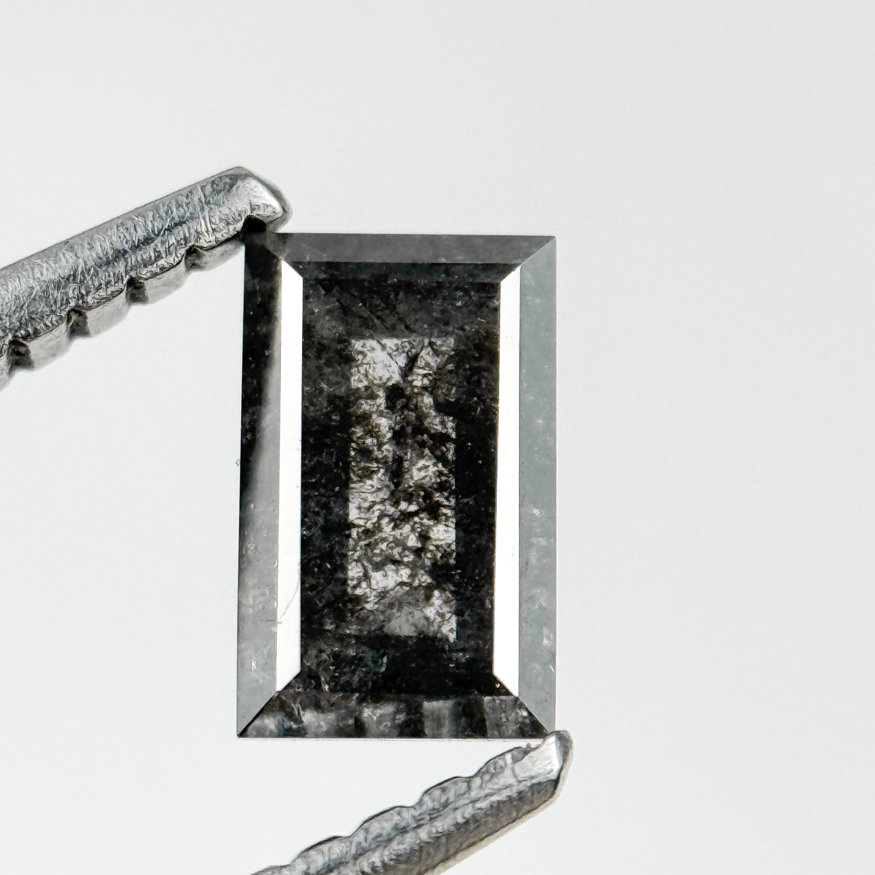 0.57 Ct Baguette Rose Cut Grey Natural Galaxy Diamond