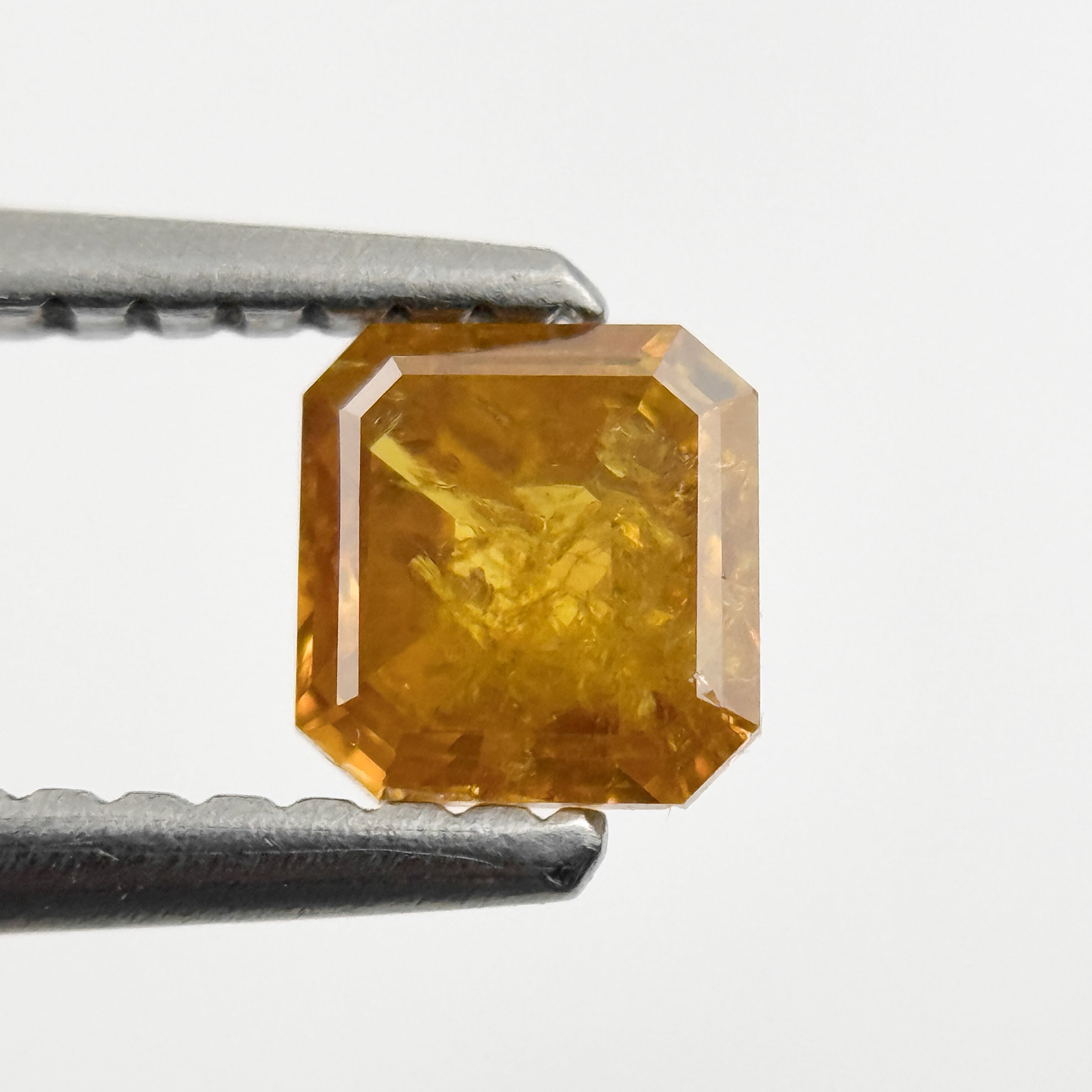 0.44 Ct Emerald Rose Cut Yellow Natural Salt and Pepper Diamond