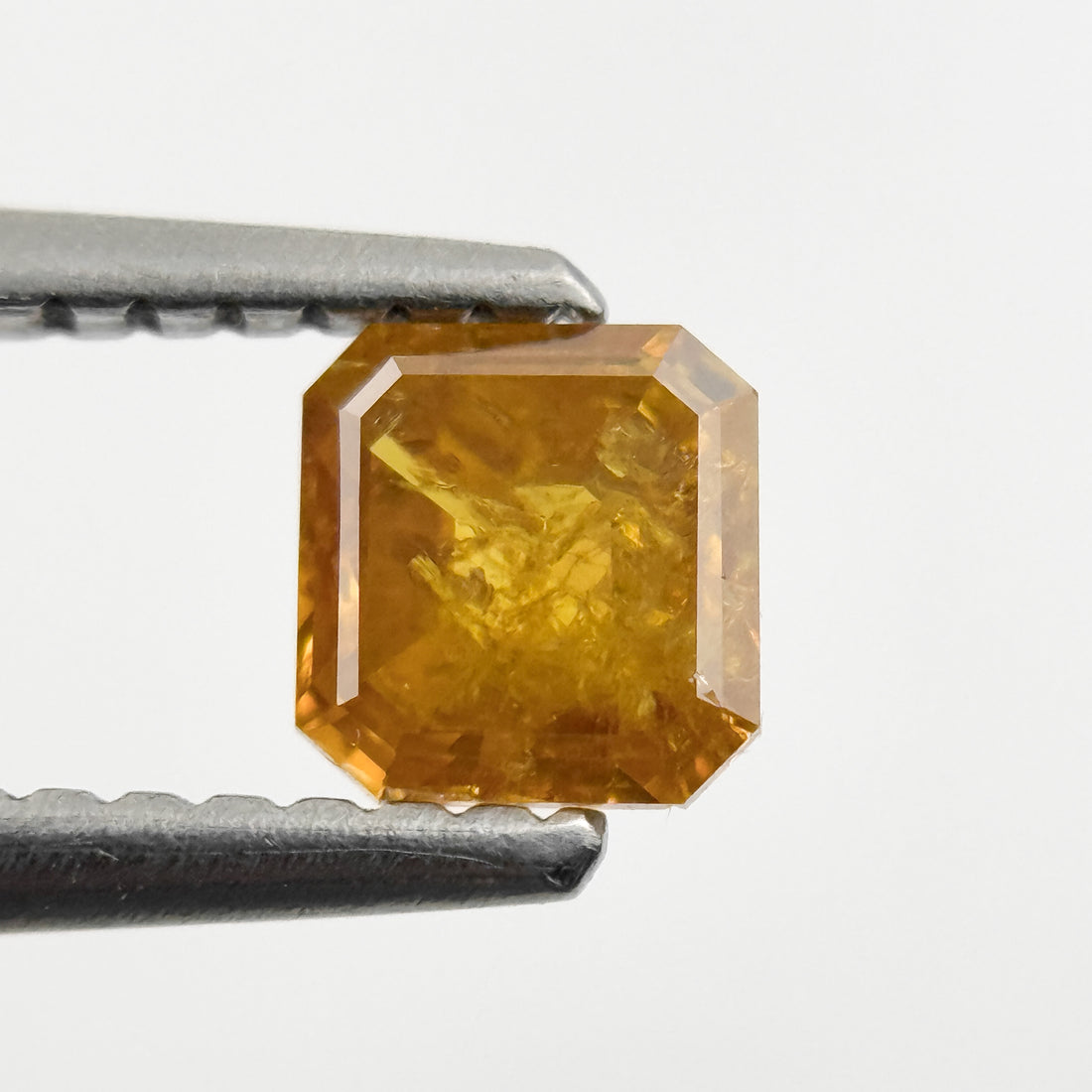 0.44 Ct Emerald Rose Cut Yellow Natural Salt and Pepper Diamond